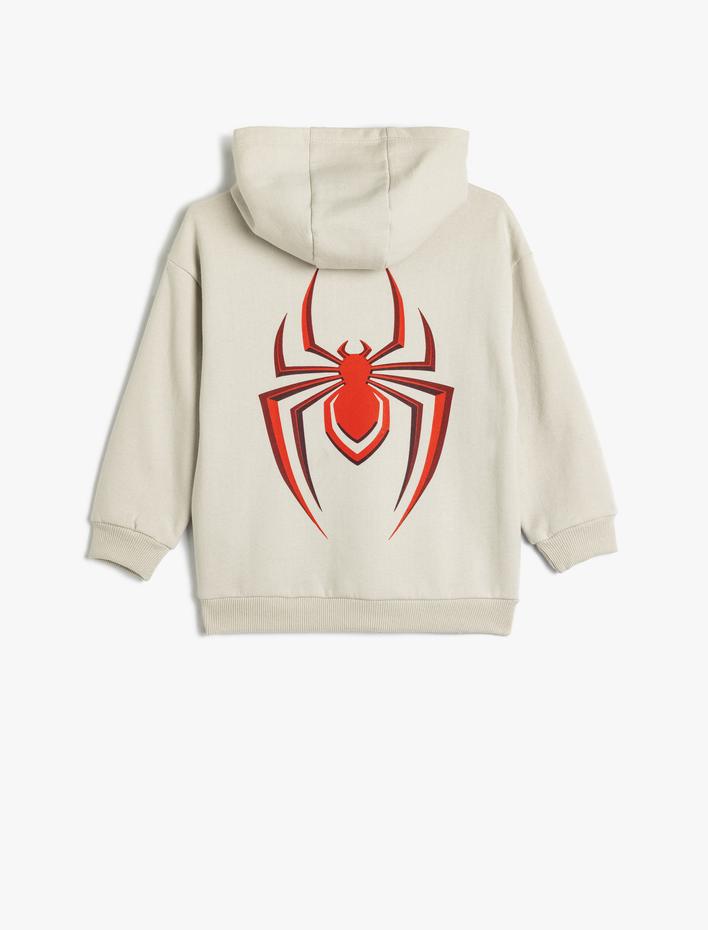 Erkek Çocuk Superman Kapşonlu Sweat Lisanslı Uzun Kollu Bisiklet Yaka Şardonlu