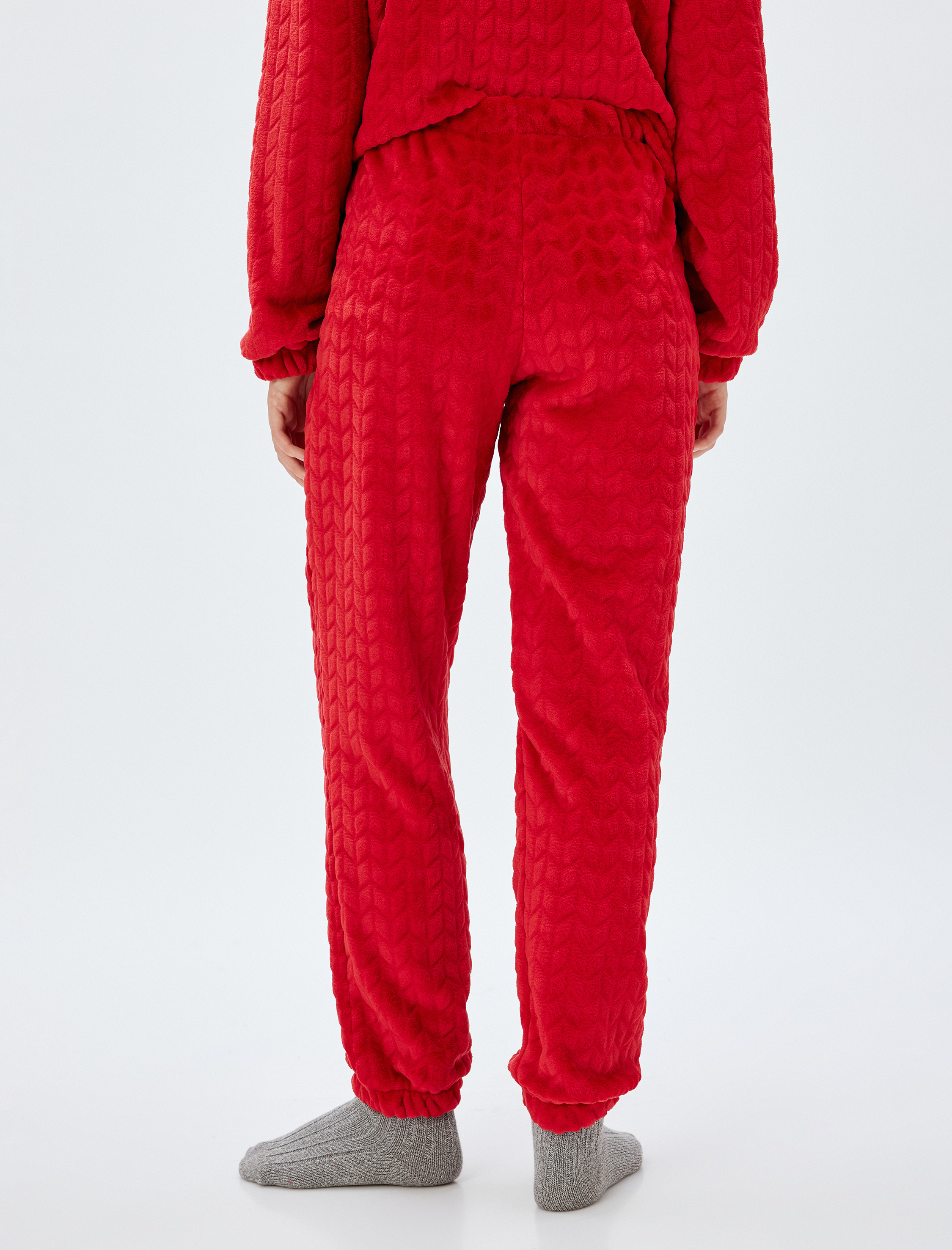   Polar Pijama Altı Beli Bağlamalı Lastikli Rahat Kalıp