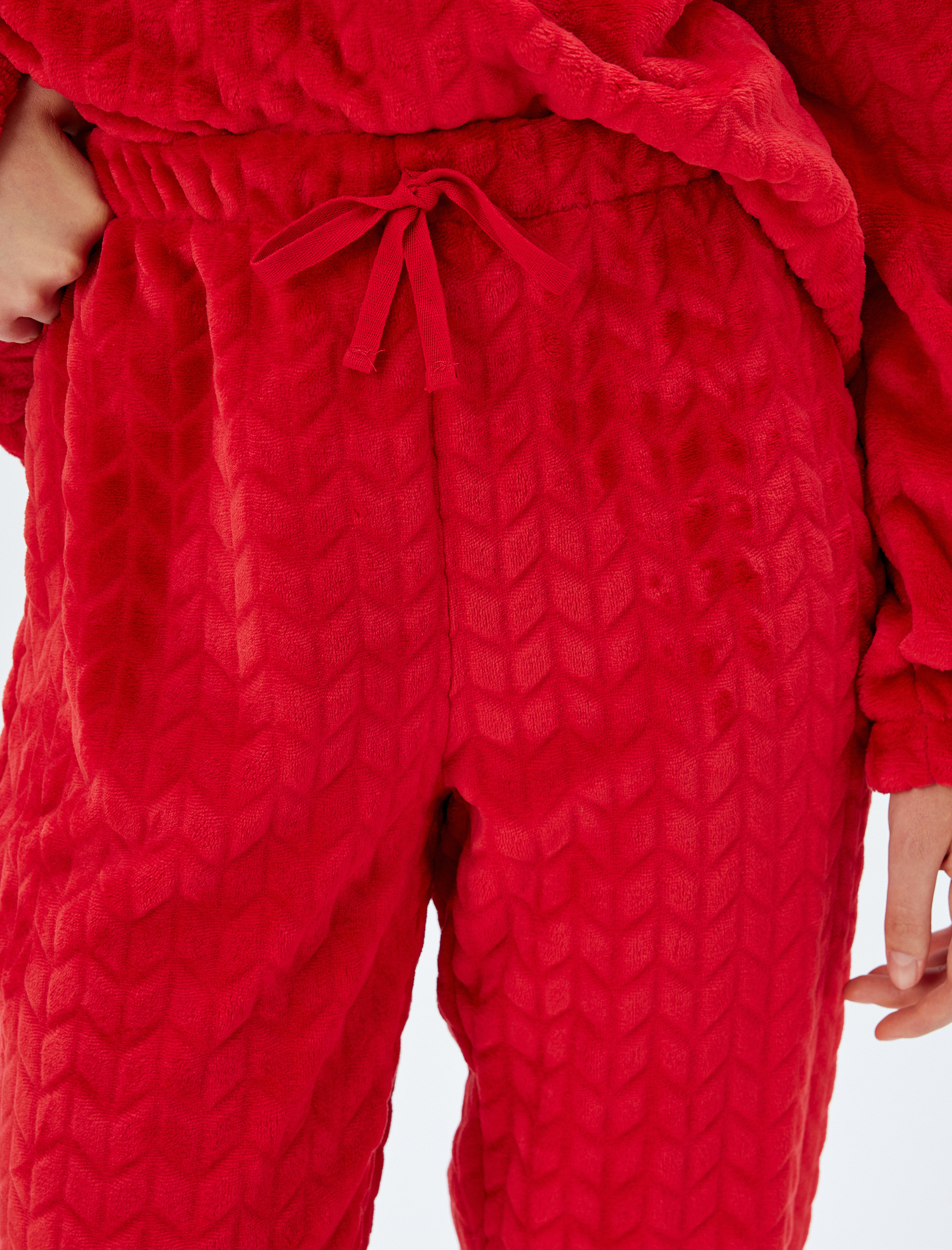   Polar Pijama Altı Beli Bağlamalı Lastikli Rahat Kalıp