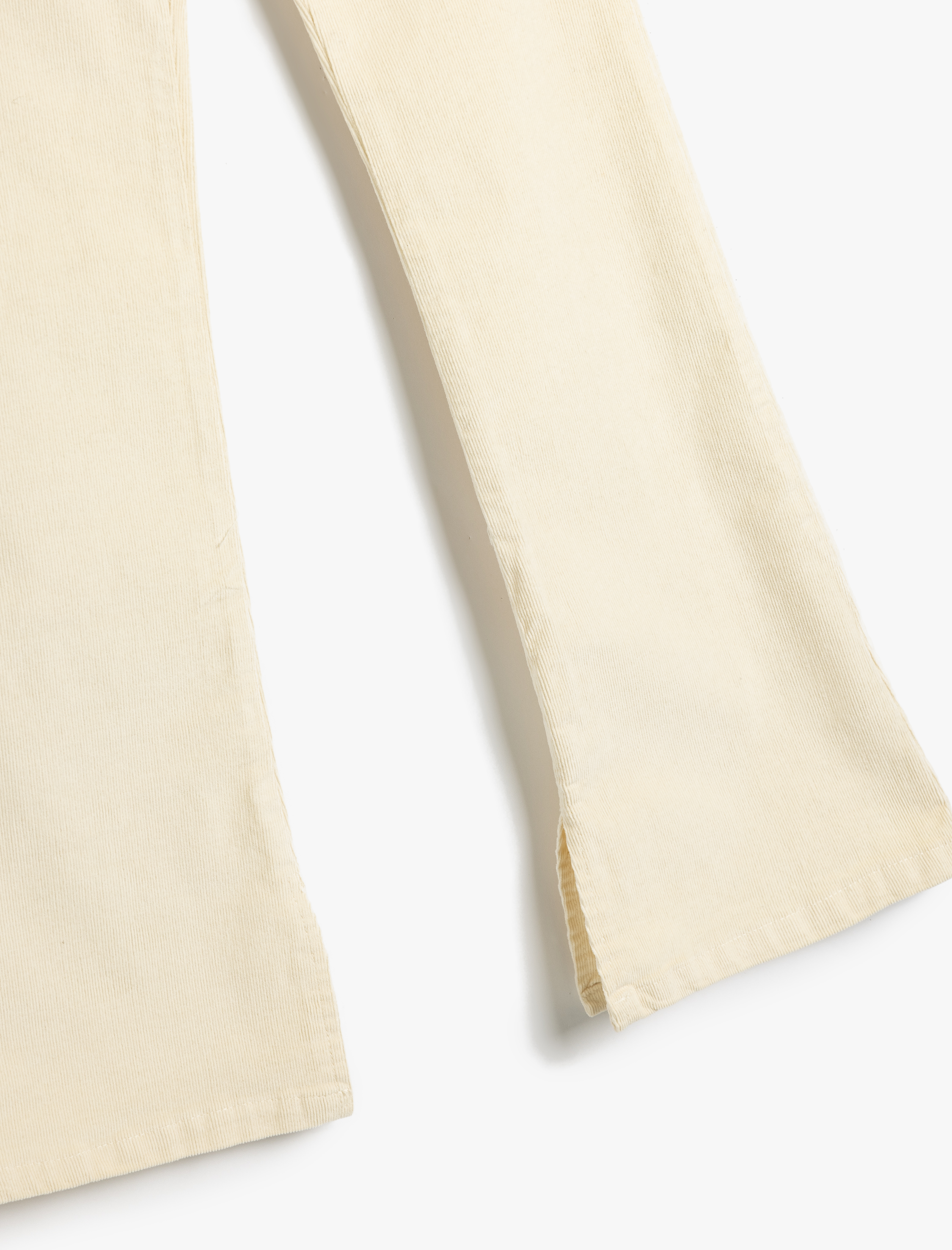  Kız Çocuk Kadife Pantolon İspanyol Paça Yırtmaç Detaylı