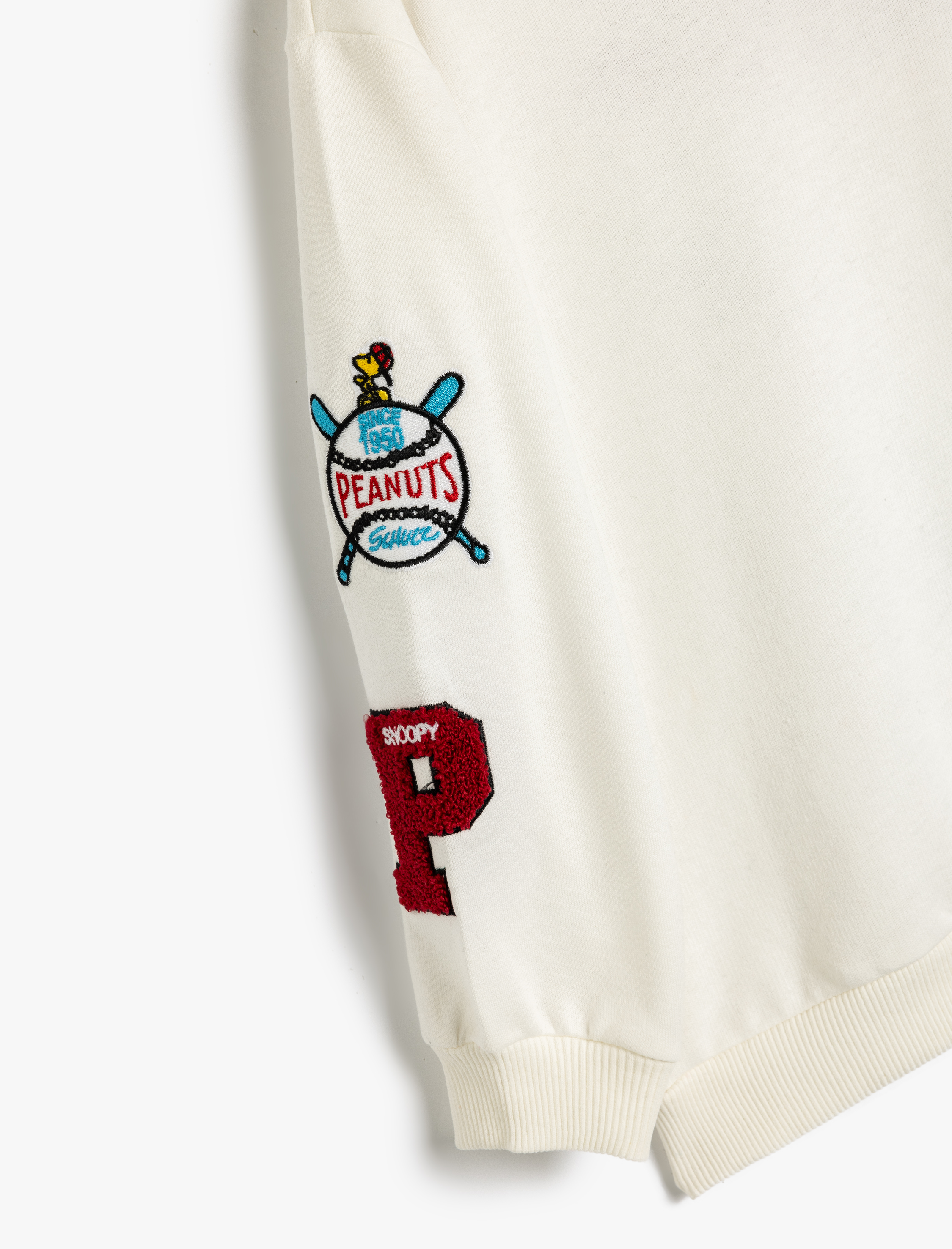  Kız Çocuk Snoopy Sweatshirt Lisanslı Uzun Kollu Bisiklet Yaka Şardonlu