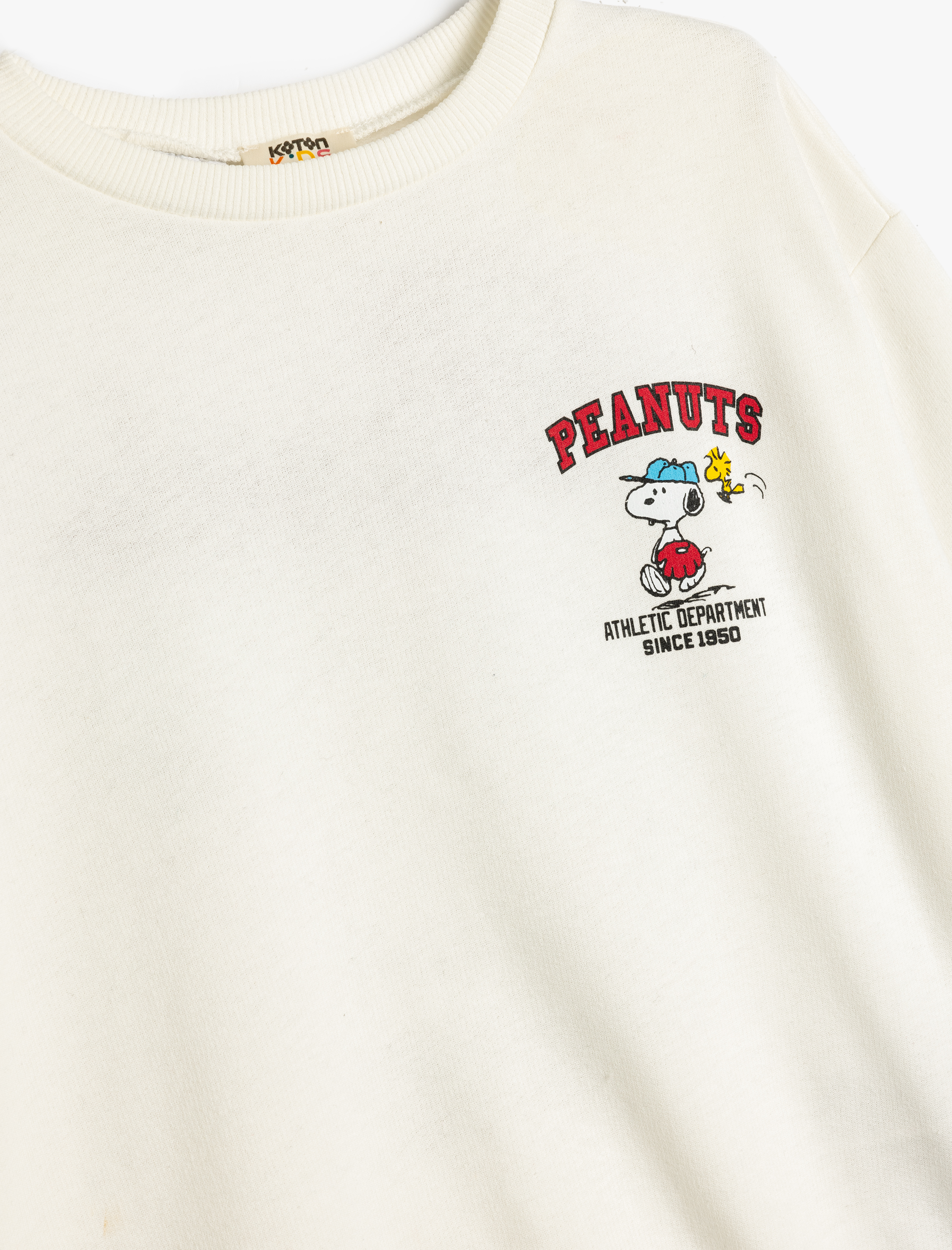  Kız Çocuk Snoopy Sweatshirt Lisanslı Uzun Kollu Bisiklet Yaka Şardonlu