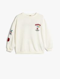 Snoopy Sweatshirt Lisanslı Uzun Kollu Bisiklet Yaka