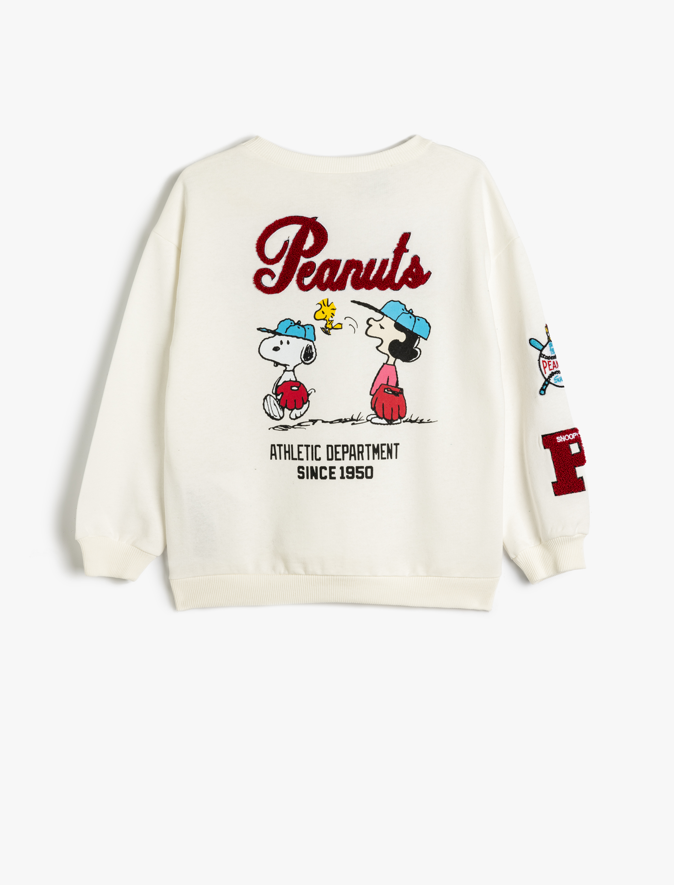  Kız Çocuk Snoopy Sweatshirt Lisanslı Uzun Kollu Bisiklet Yaka Şardonlu