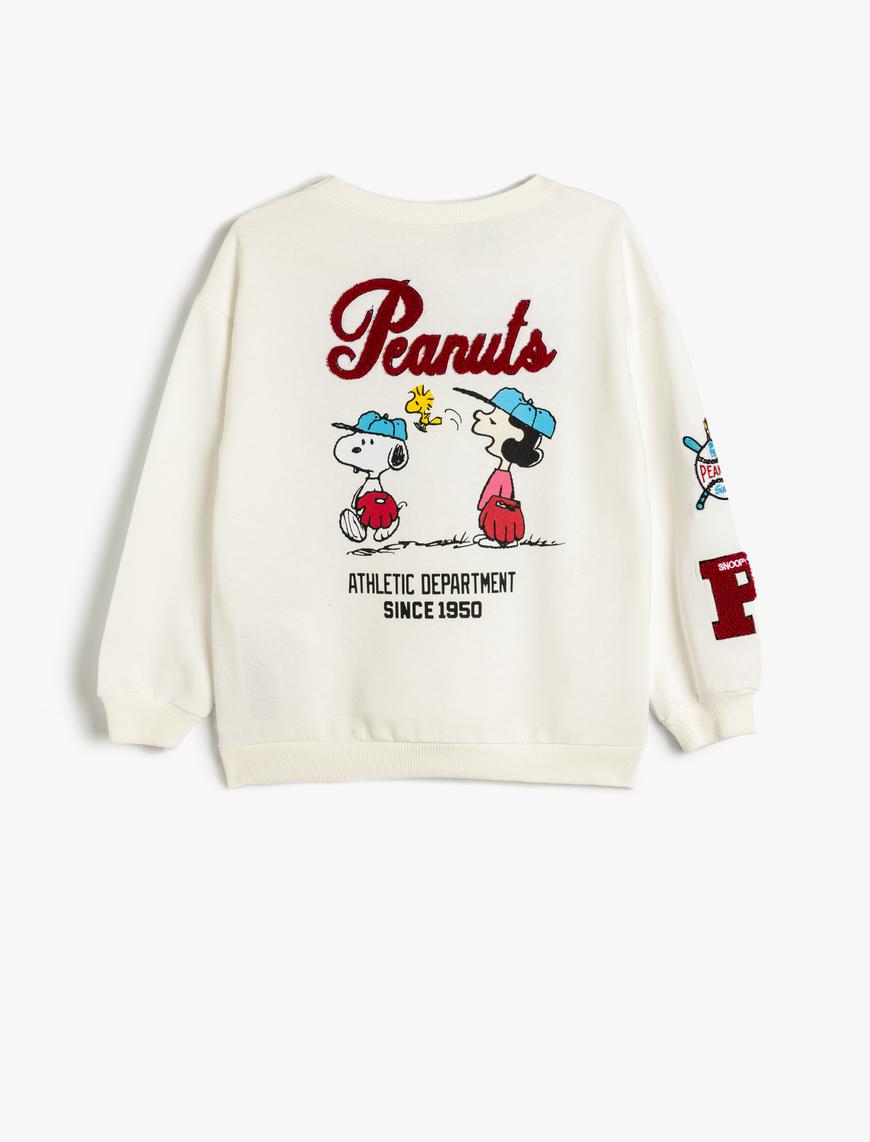  Kız Çocuk Snoopy Sweatshirt Lisanslı Uzun Kollu Bisiklet Yaka