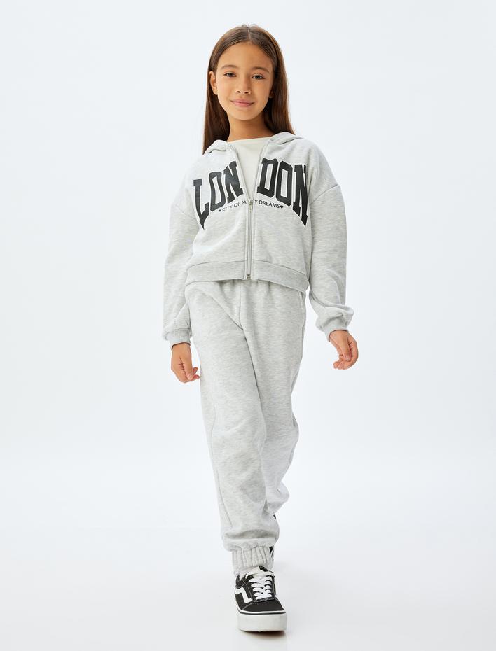 Kız Çocuk Basic Jogger Eşofman Altı Beli Lastikli Şardonlu