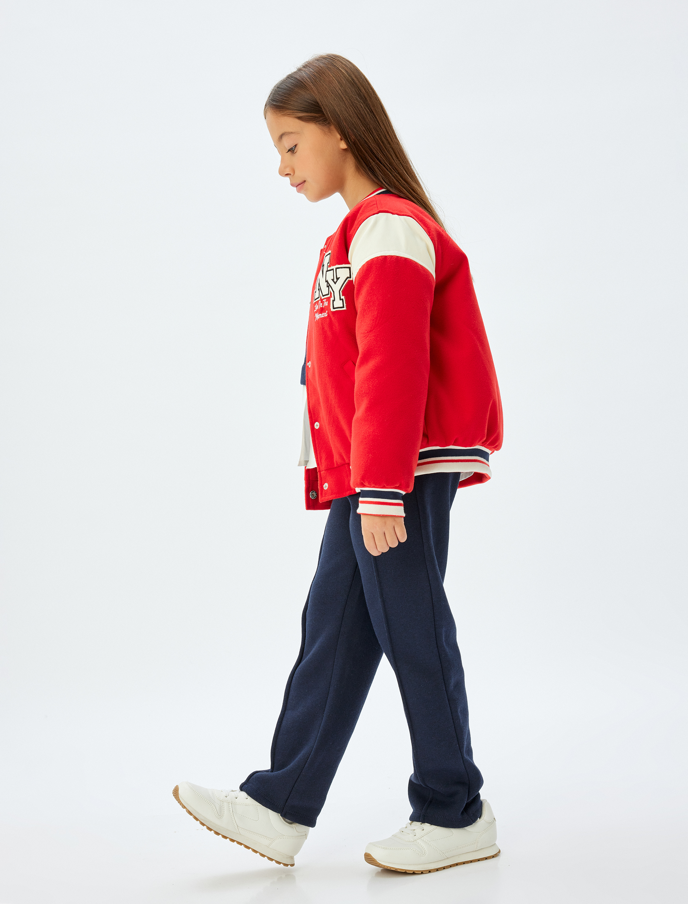  Kız Çocuk Basic Eşofman Altı Nervürlü Beli Lastikli Şardonlu