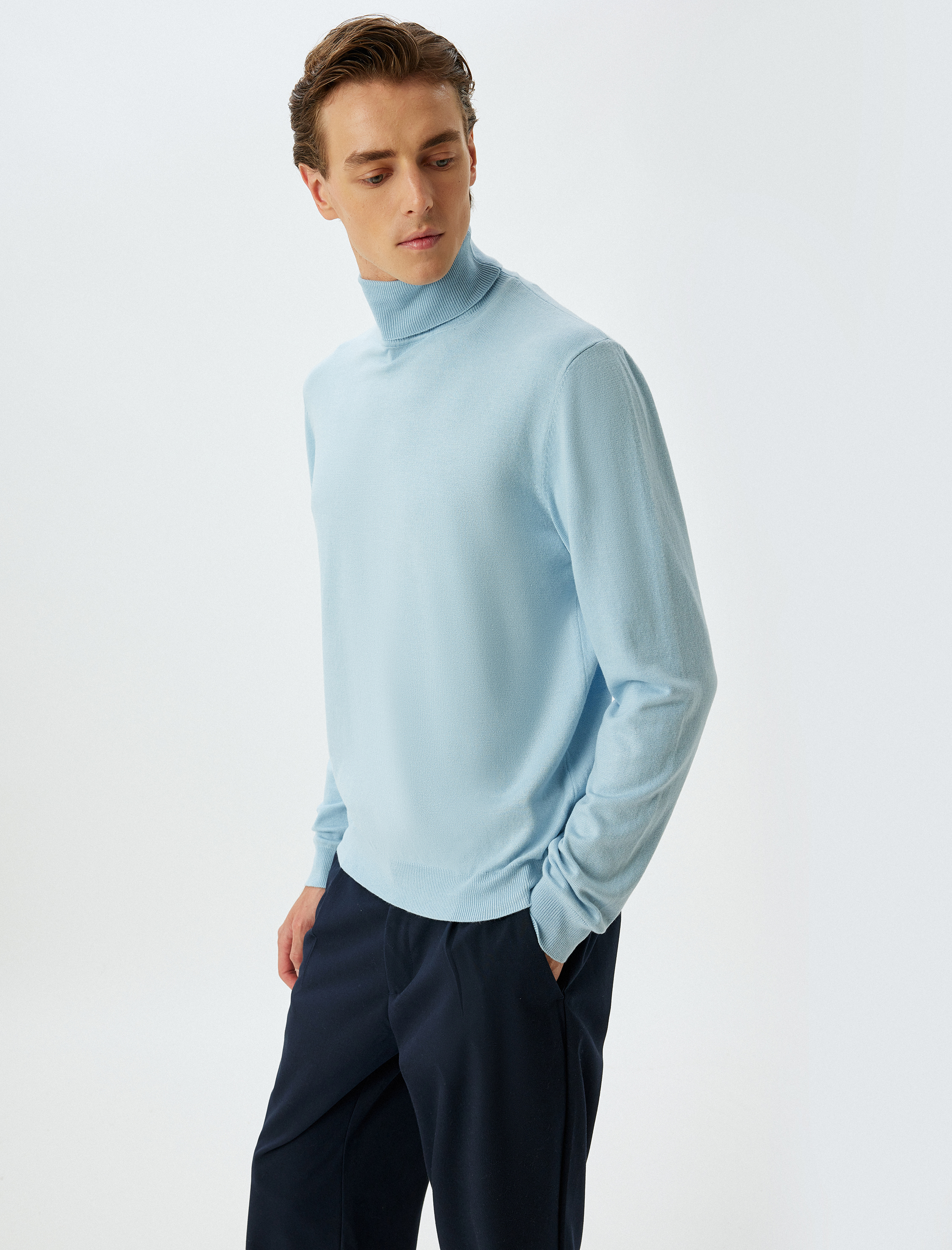   Triko Kazak Boğazlı Basic Viskon Karışımlı