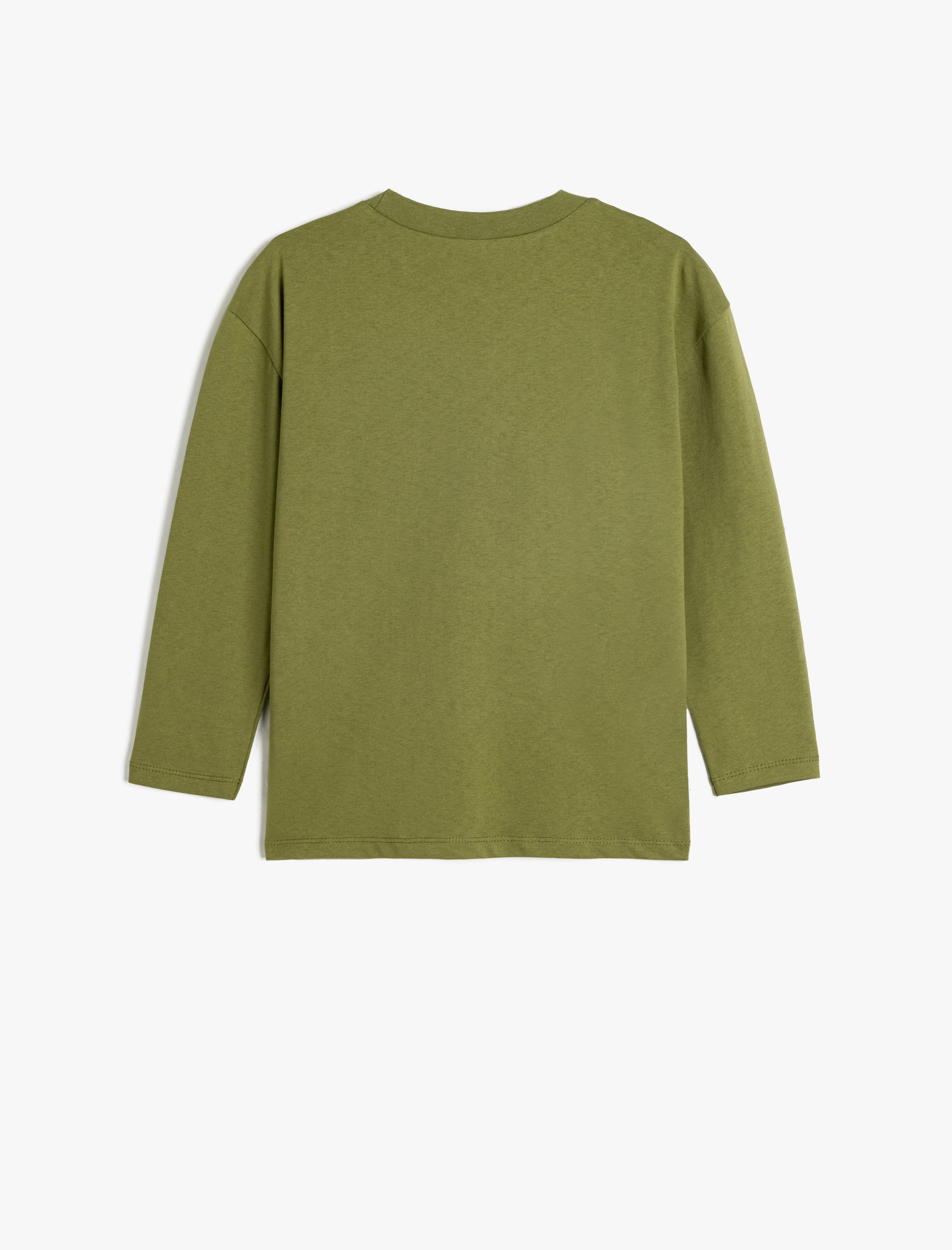  Erkek Çocuk Pamuklu Uzun Kollu Bisiklet Yaka Oversize Basic Tişört