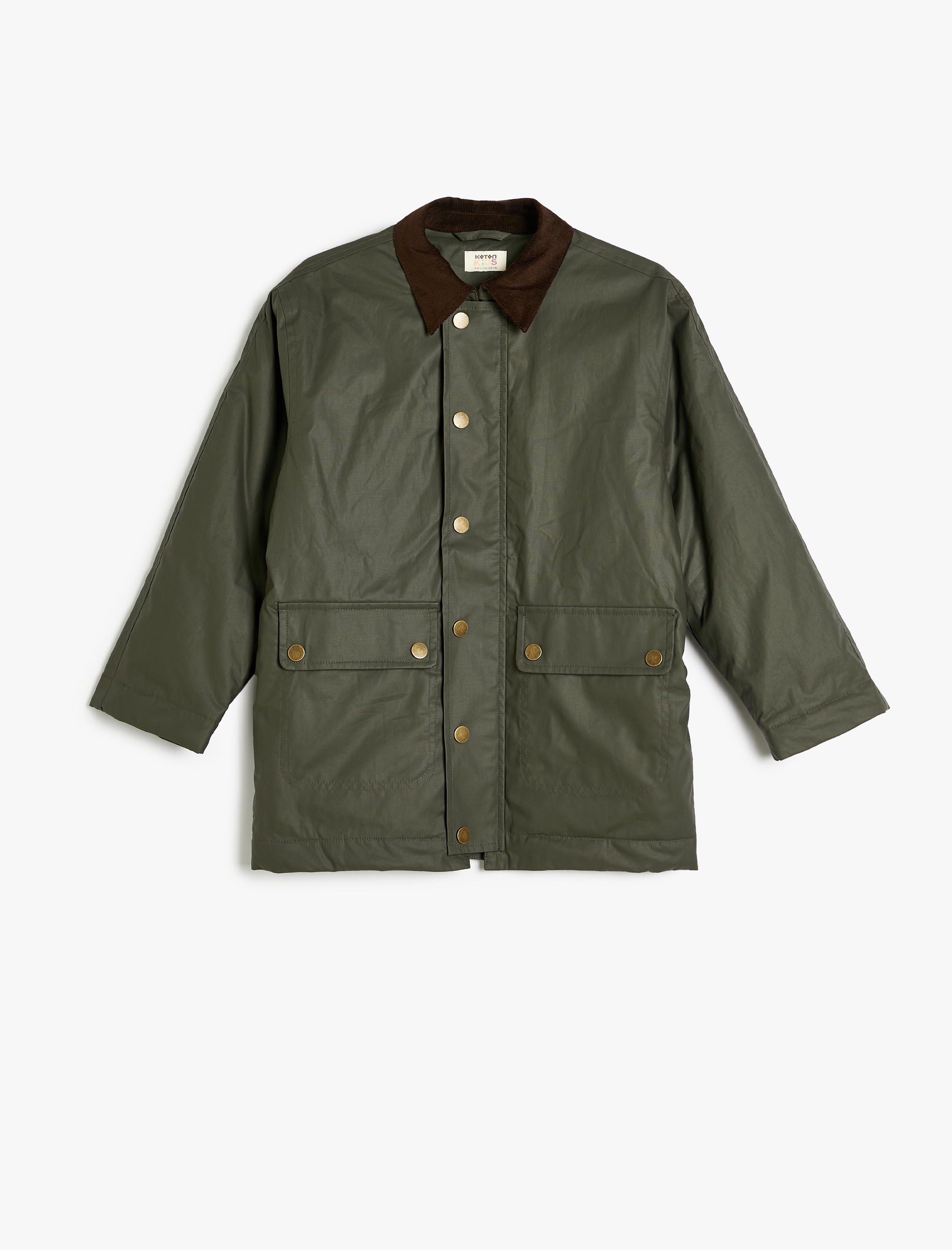  Erkek Çocuk Gömlek Yaka Mont Kapaklı Cepli