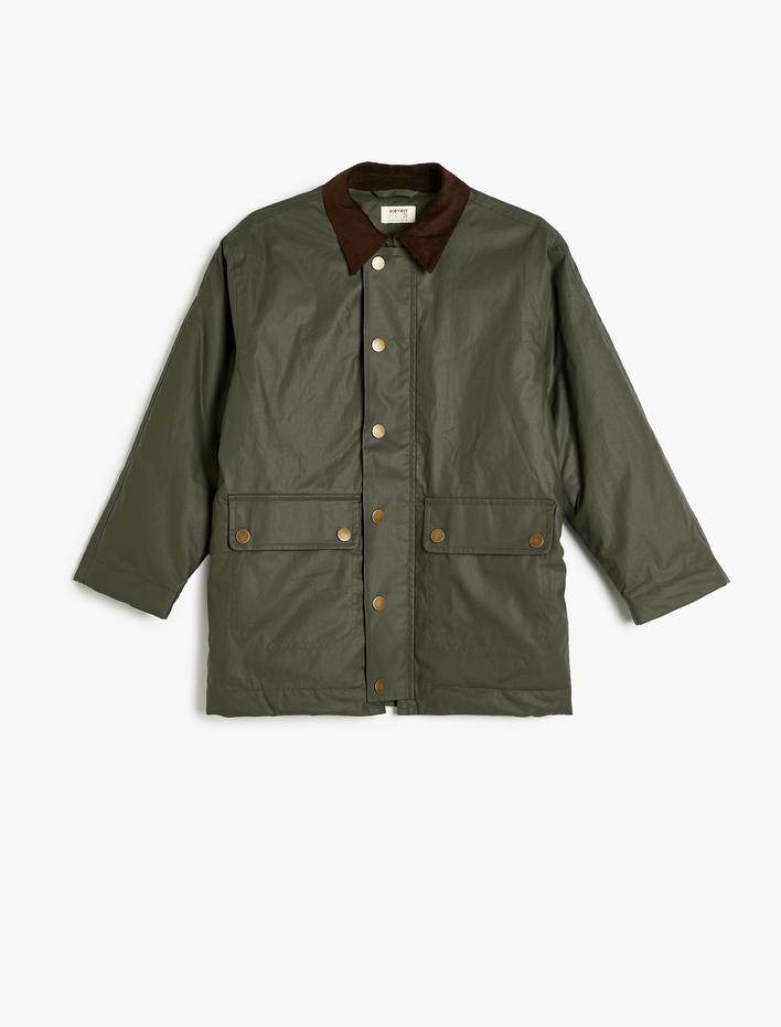 Erkek Çocuk Gömlek Yaka Mont Kapaklı Cepli