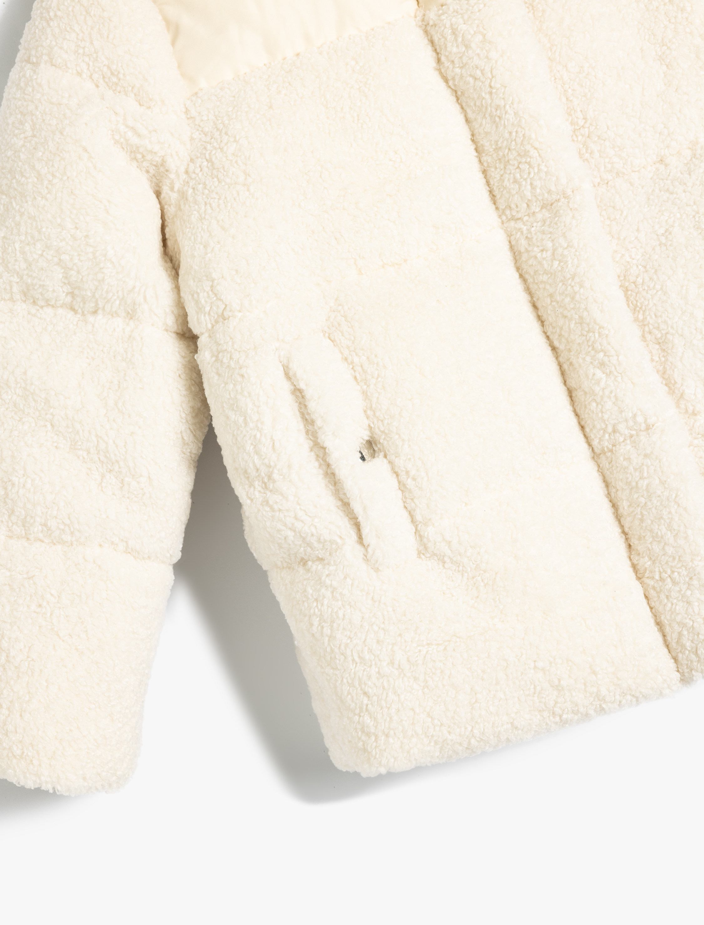  Kız Çocuk Peluş Ceket Dik Yaka Fermuarlı Cep Detaylı