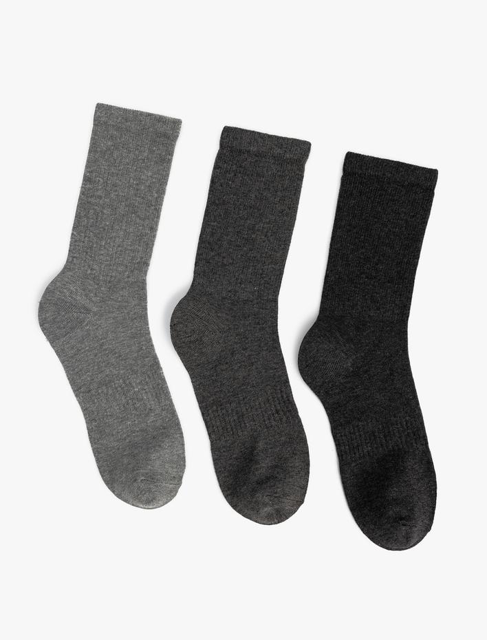 Erkek 3'lü Soket Çorap Seti Pamuk Karışımlı