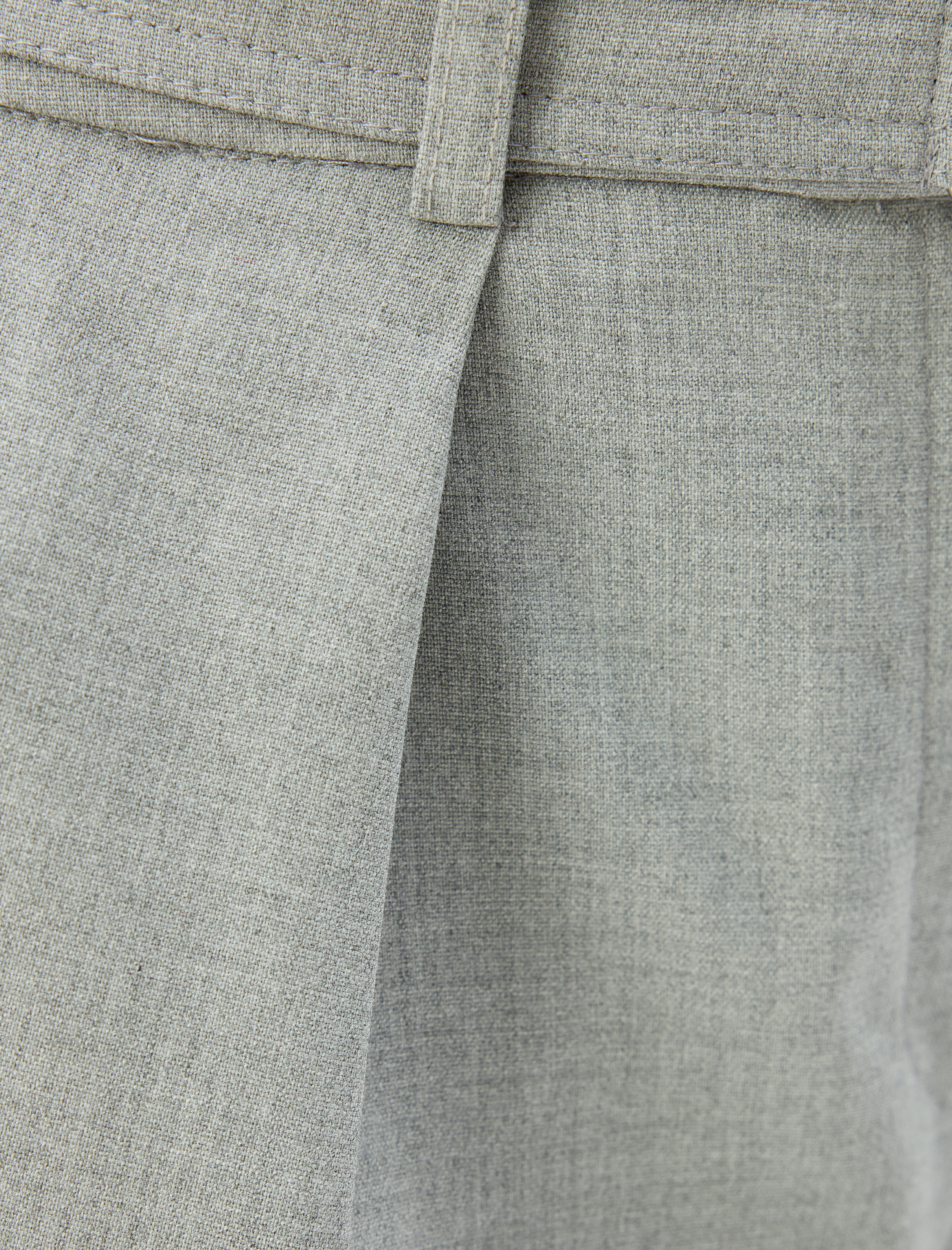   Düz Paça Cepli Kemerli Kumaş Pantolon