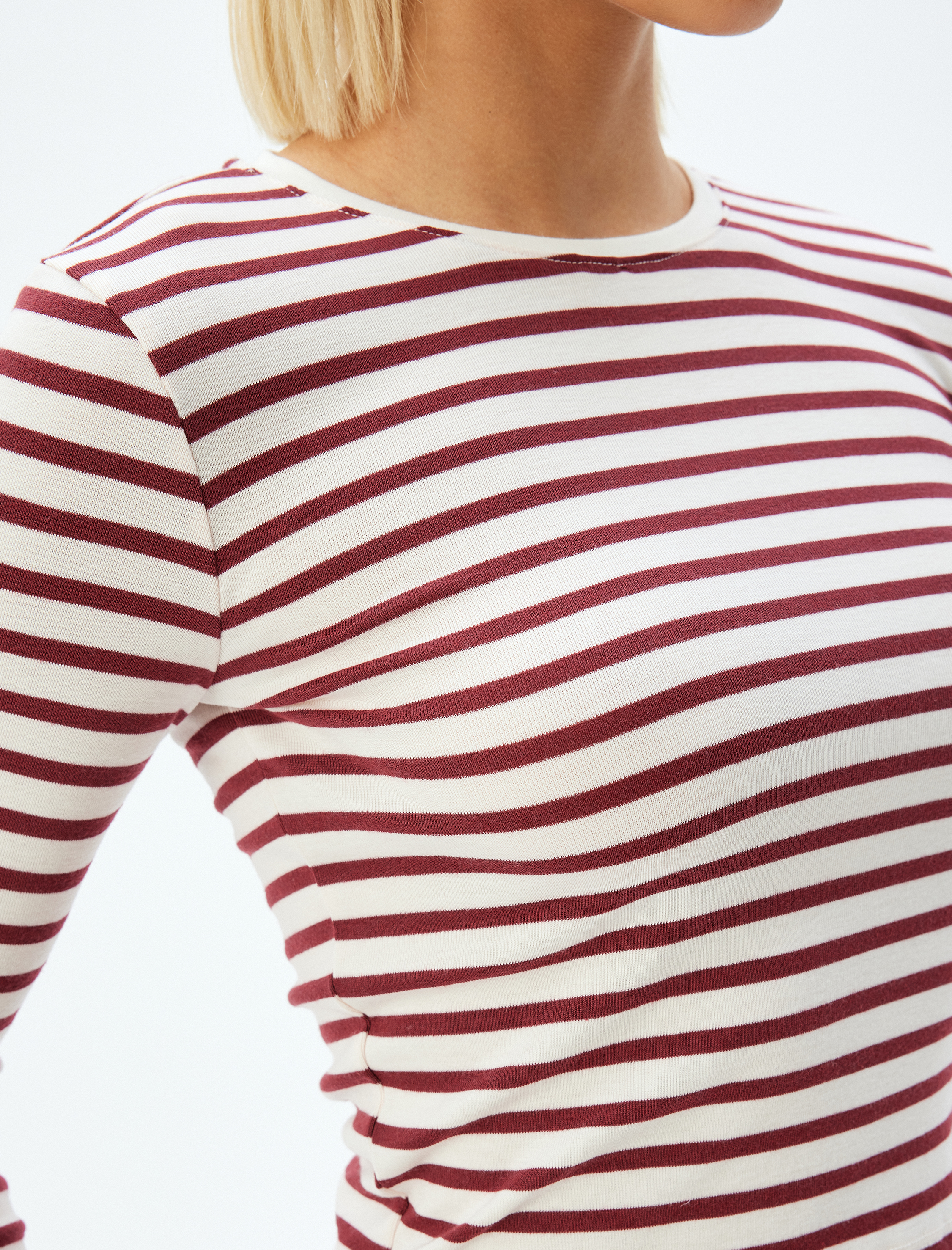   Uzun Kollu Basic Body Bisiklet Yaka Penye