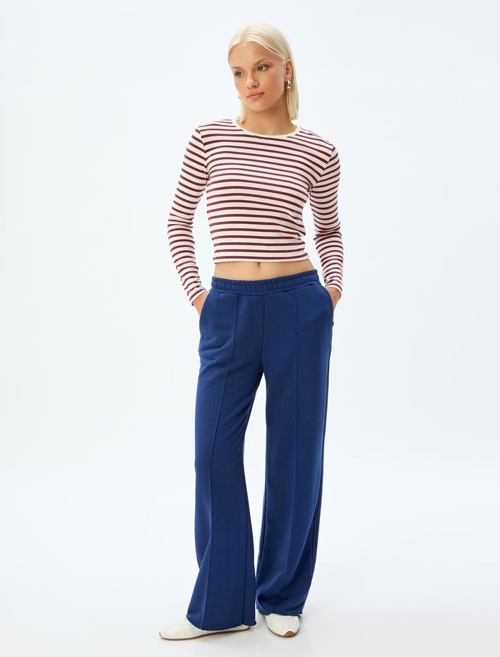  Uzun Kollu Basic Body Bisiklet Yaka Penye