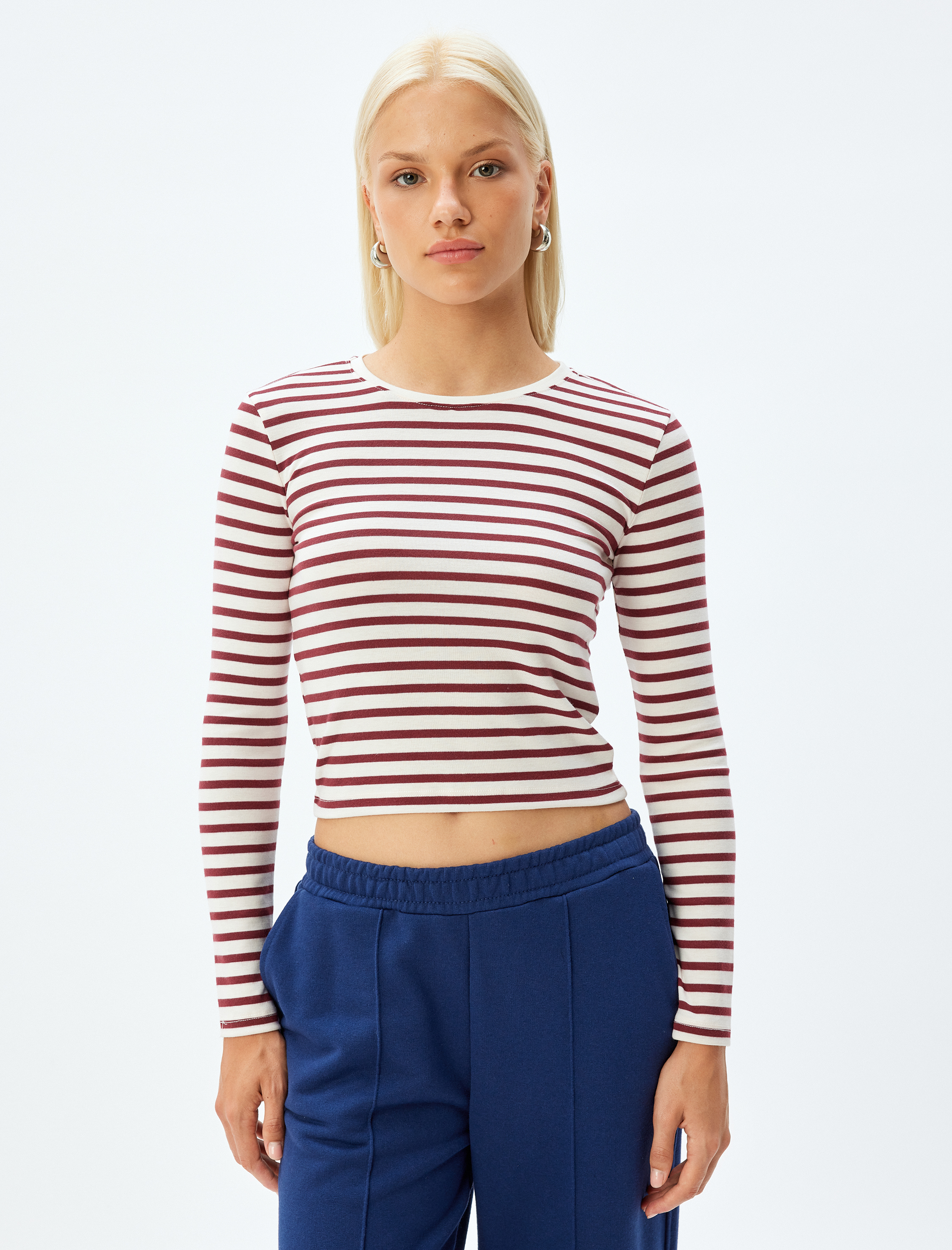   Uzun Kollu Basic Body Bisiklet Yaka Penye