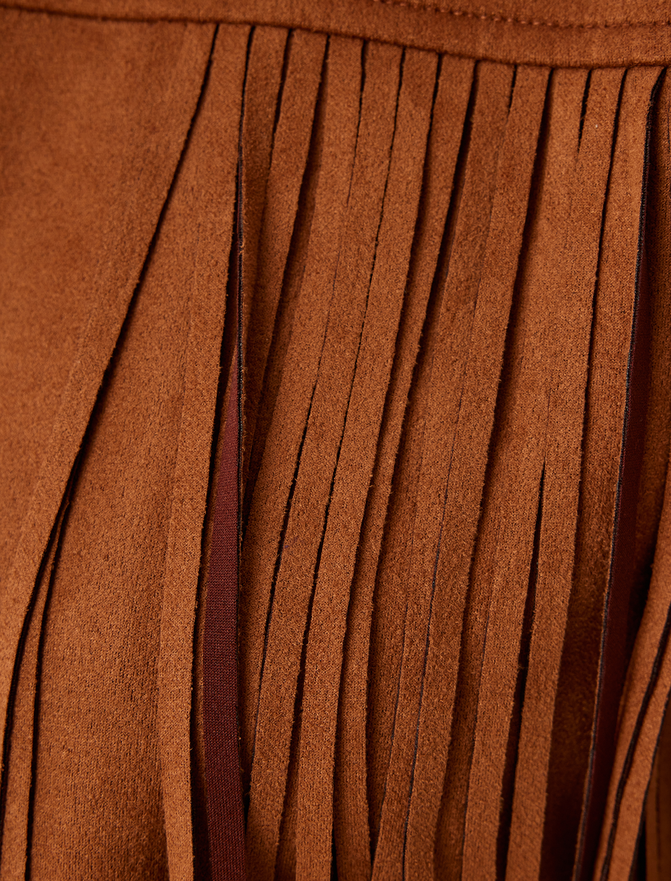 Süet Görünümlü Püsküllü Düğmeli Klasik Yaka Ceket