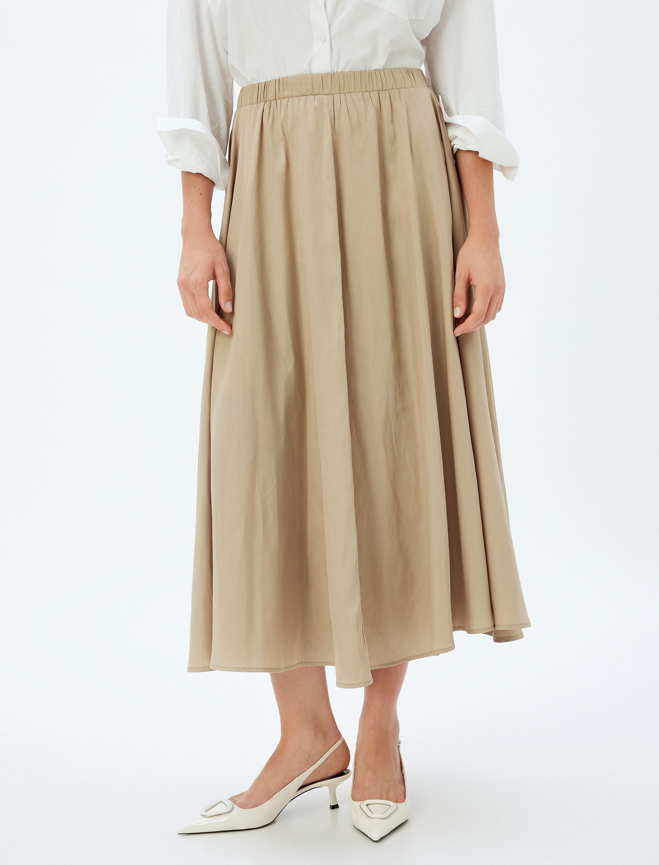   Uzun Kloş Etek Bol Kalıp Standart Bel