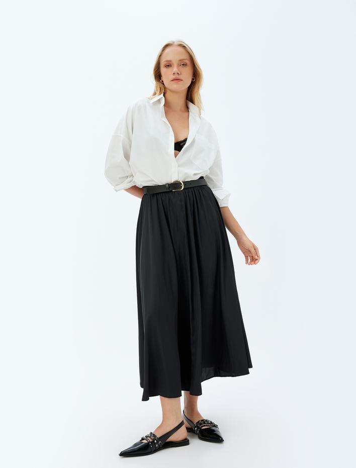  Uzun Kloş Etek Bol Kalıp Standart Bel