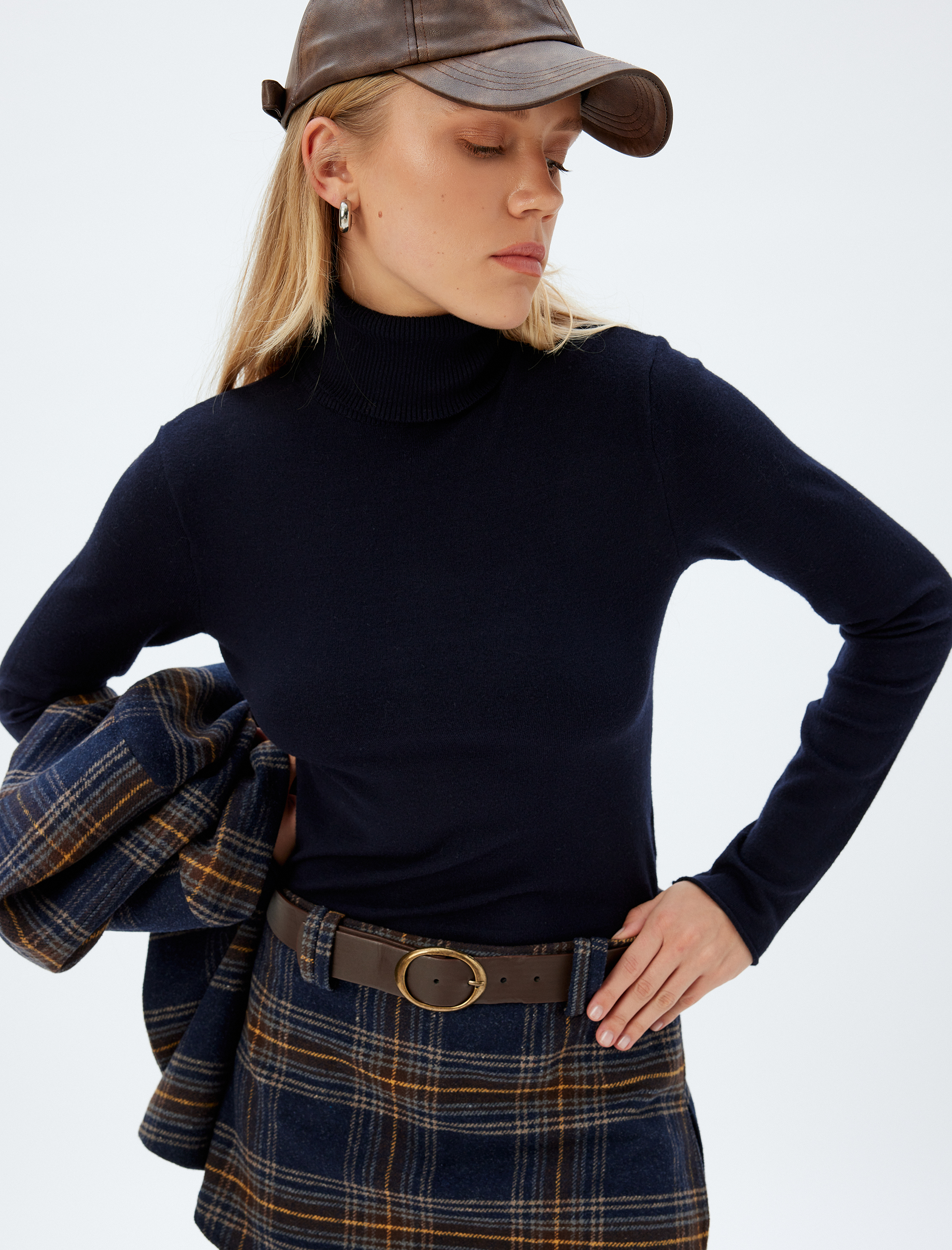   Balıkçı Yaka Triko Kazak Uzun Kollu Slim Fit