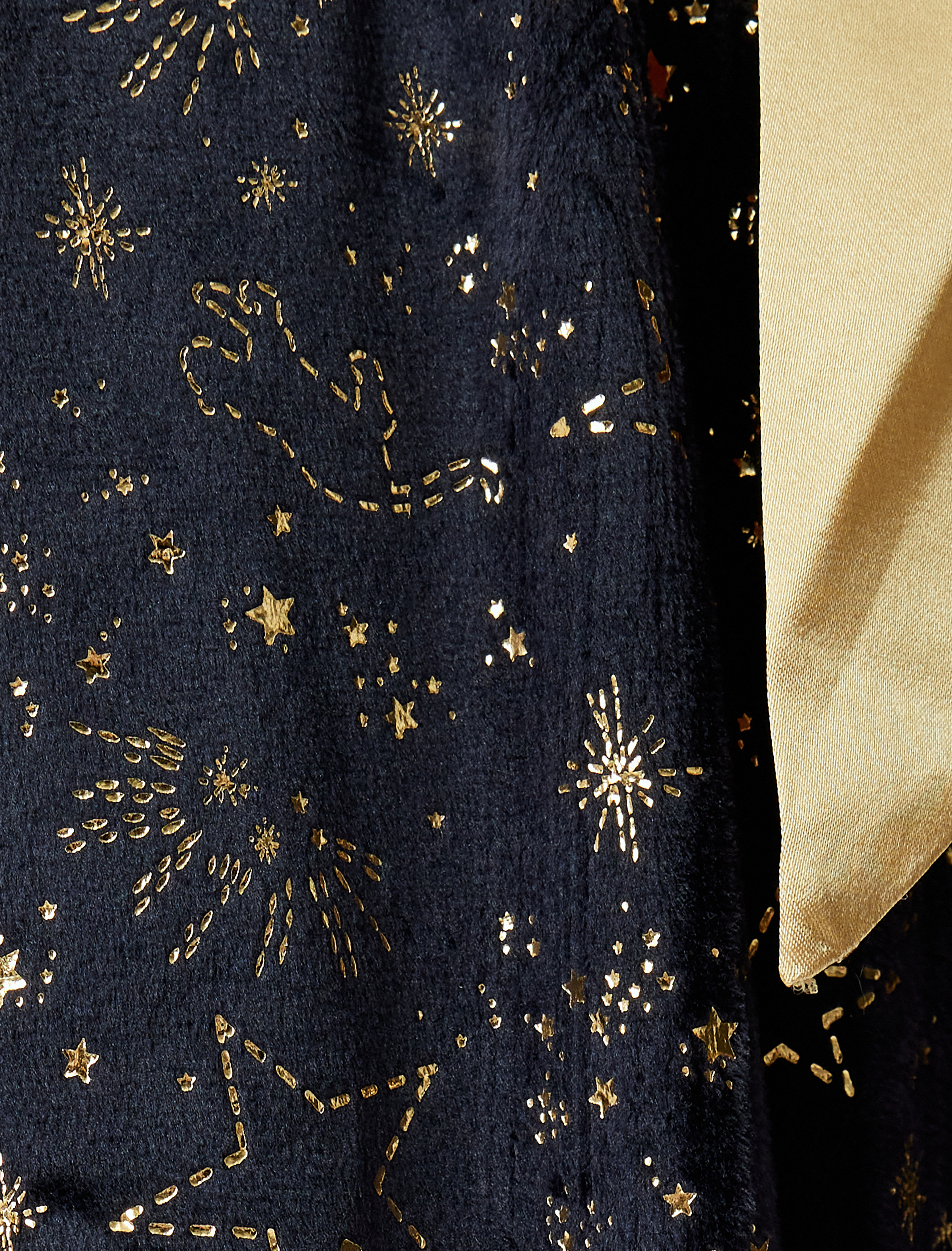   Polar Pijama Altı Düz Bol Paça Parıltılı Yıldız Baskılı