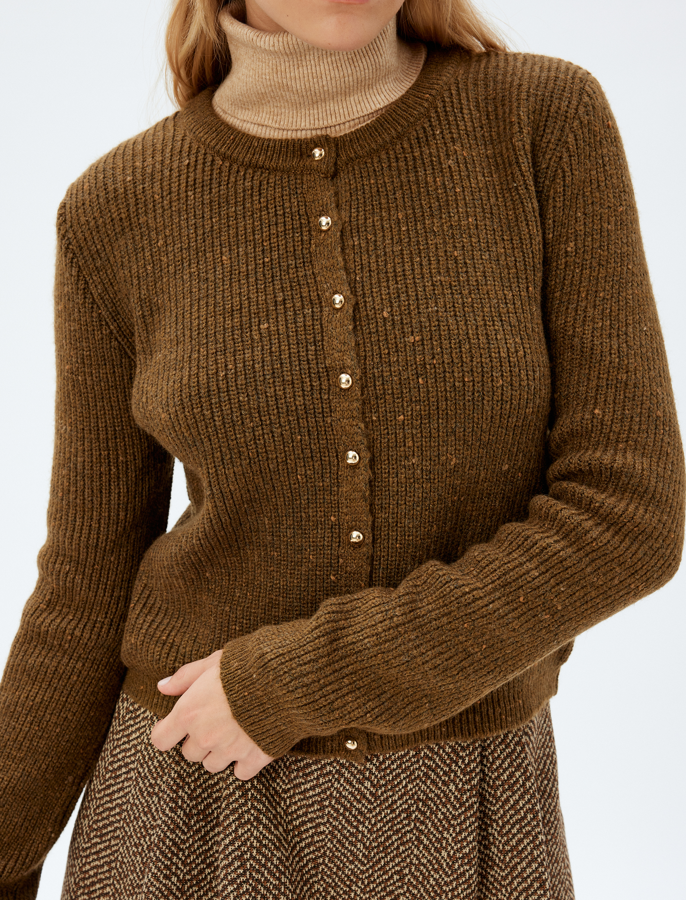 Koton X Sima Tarkan - Yuvarlak Yaka Düğmeli Slim Fit Triko Hırka