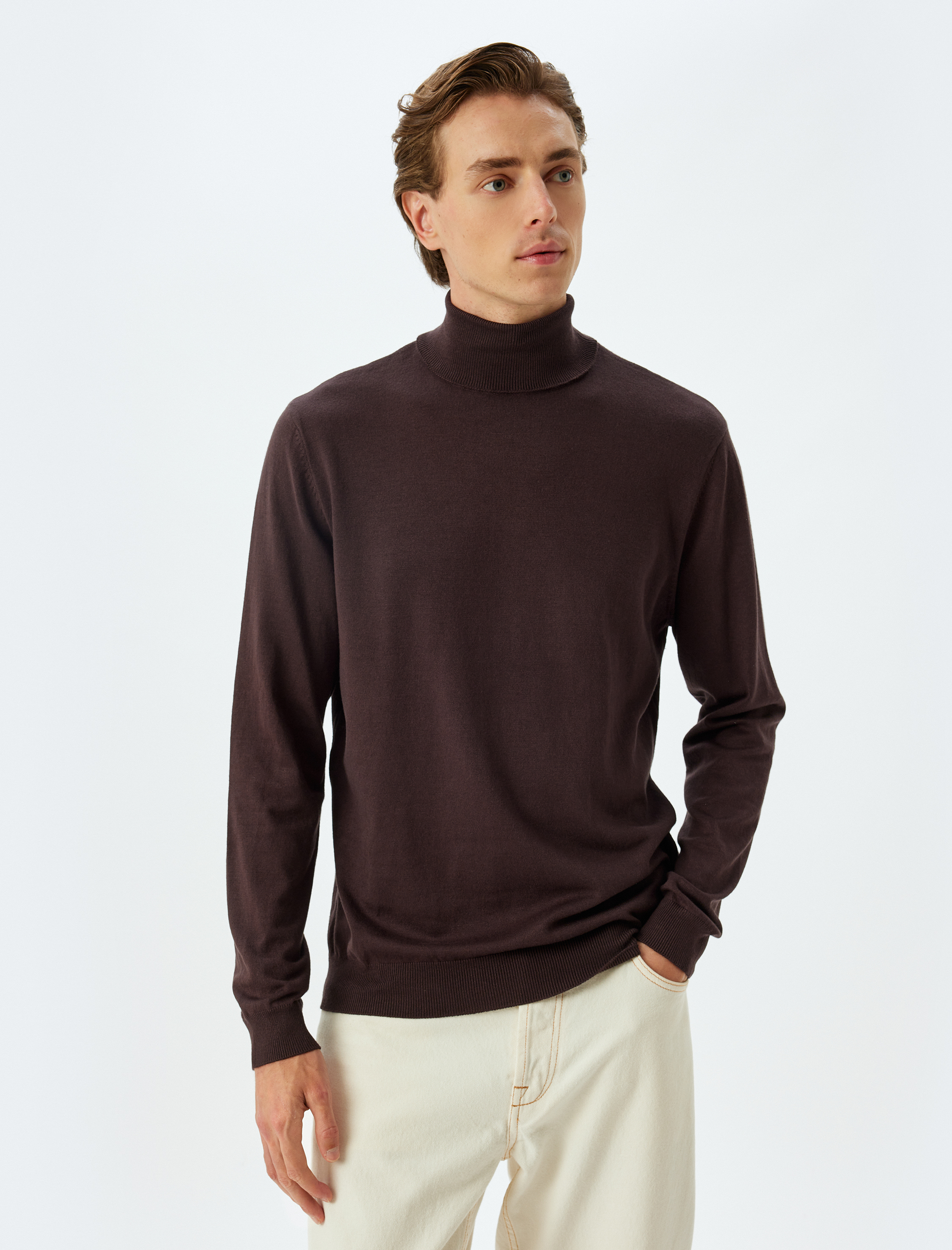   Triko Kazak Boğazlı Basic Viskon Karışımlı