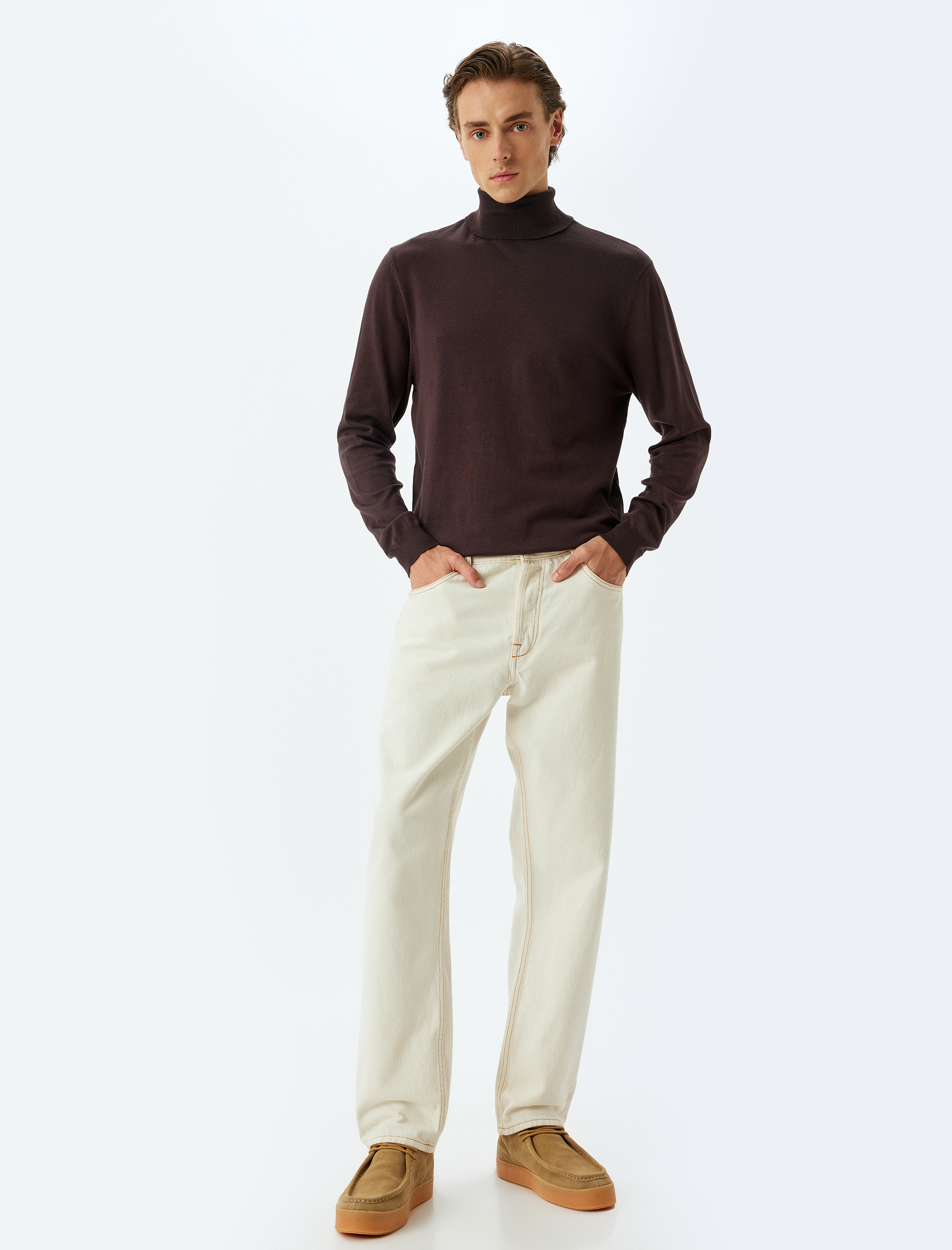   Triko Kazak Boğazlı Basic Viskon Karışımlı