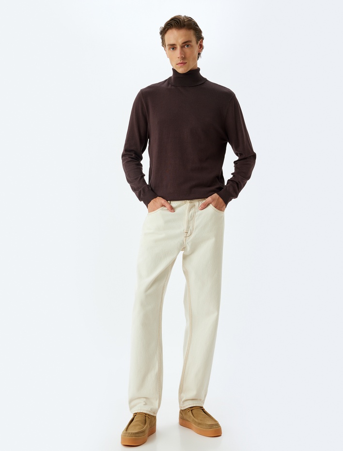  Triko Kazak Boğazlı Basic Viskon Karışımlı