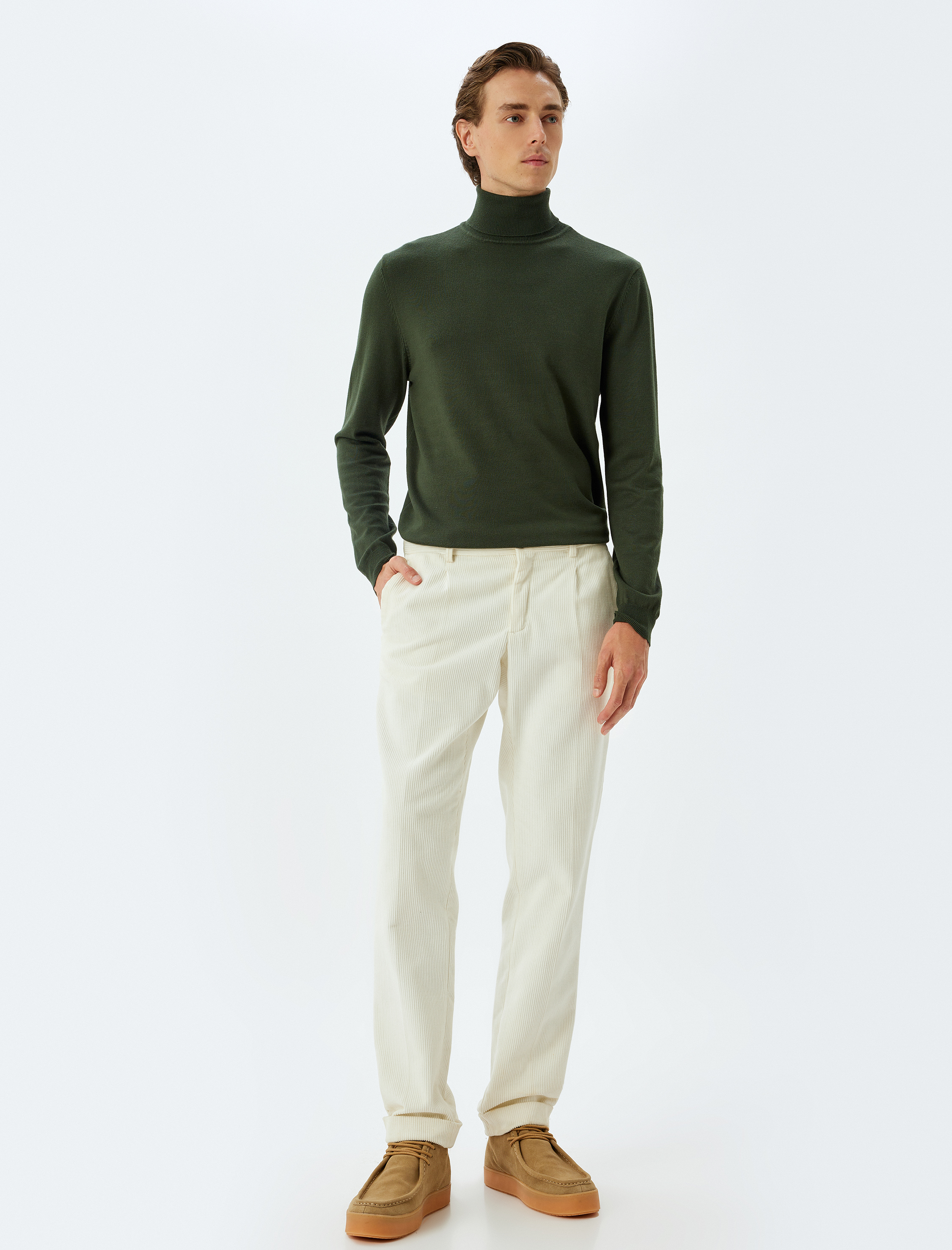   Triko Kazak Boğazlı Basic Viskon Karışımlı