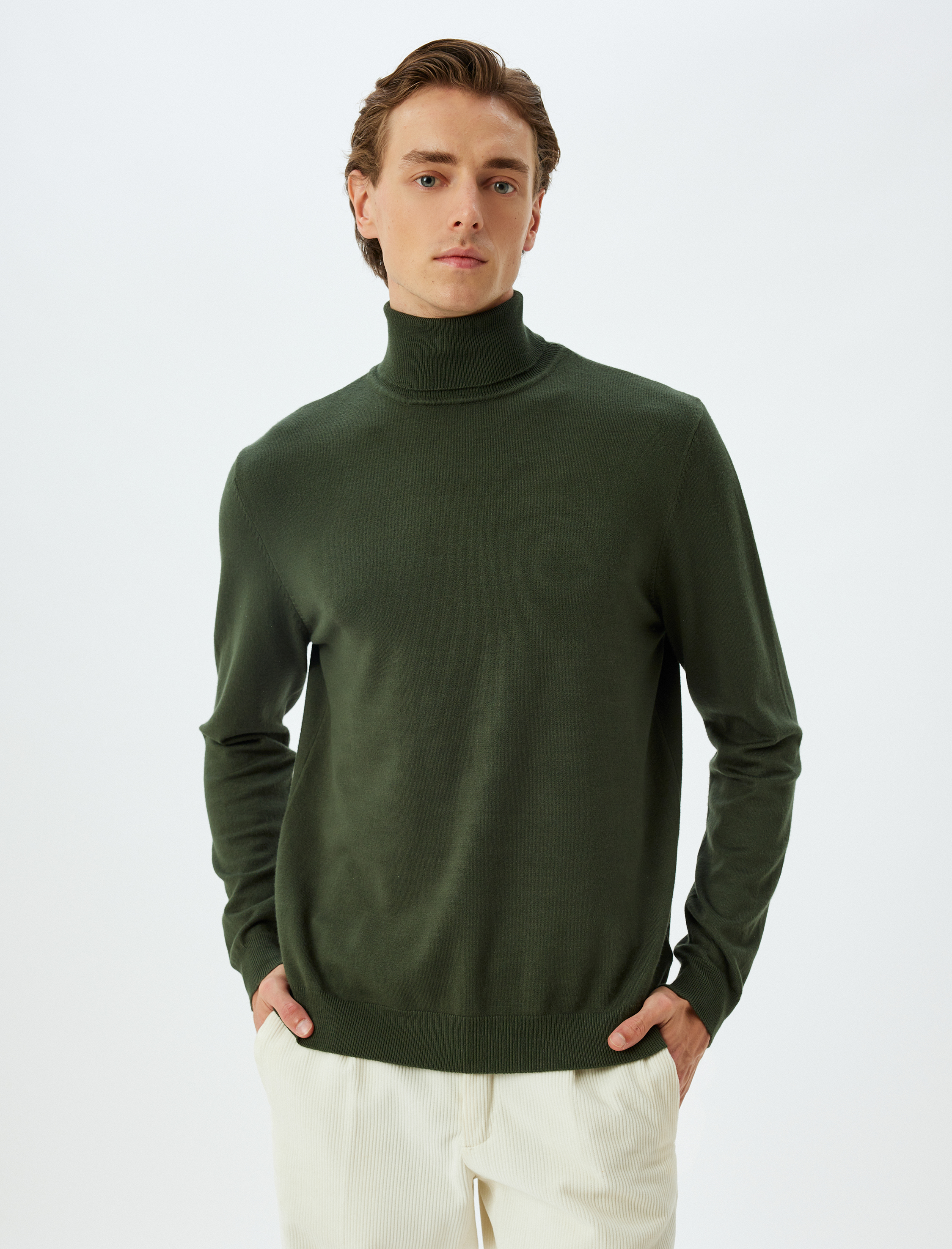   Triko Kazak Boğazlı Basic Viskon Karışımlı