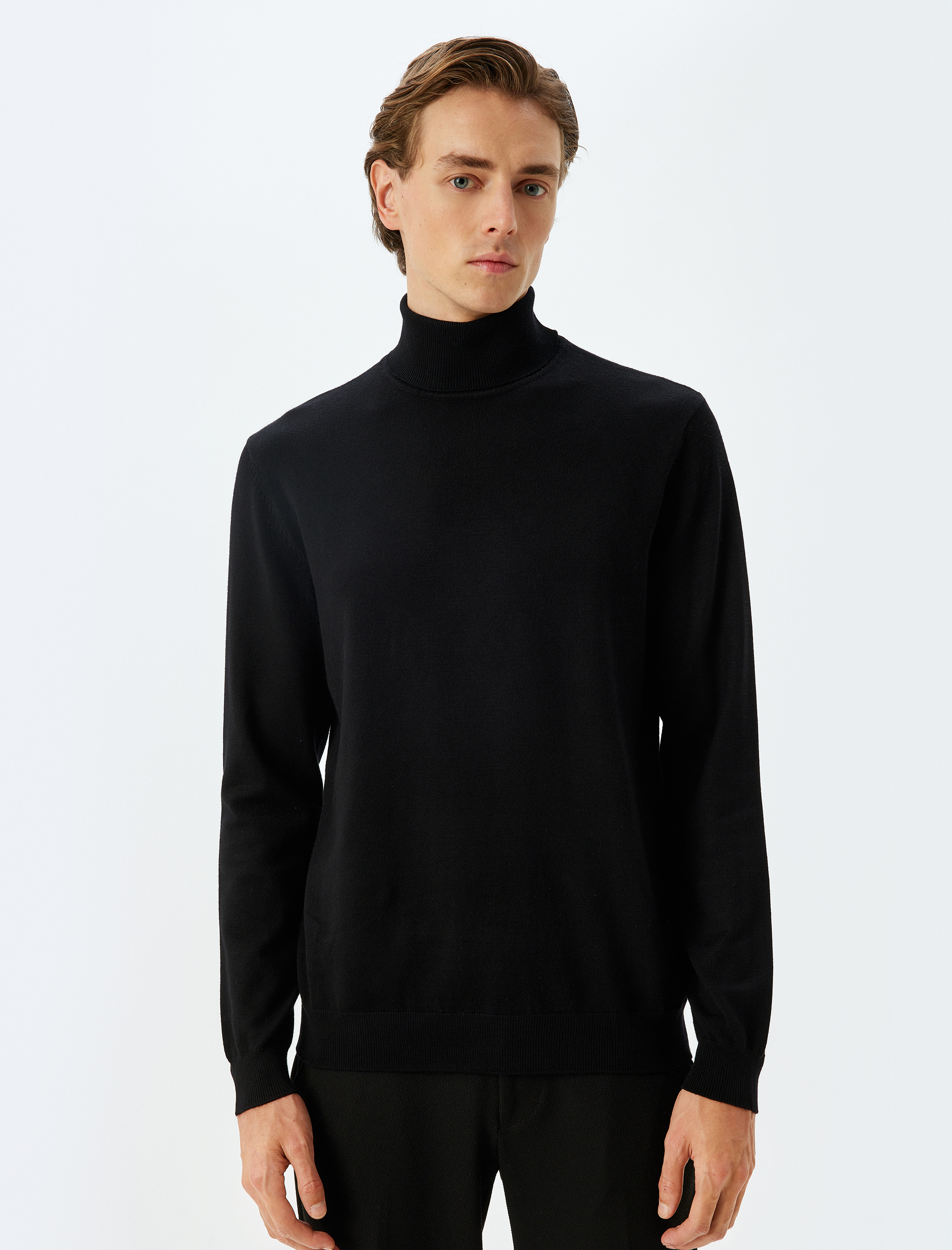   Triko Kazak Boğazlı Basic Viskon Karışımlı