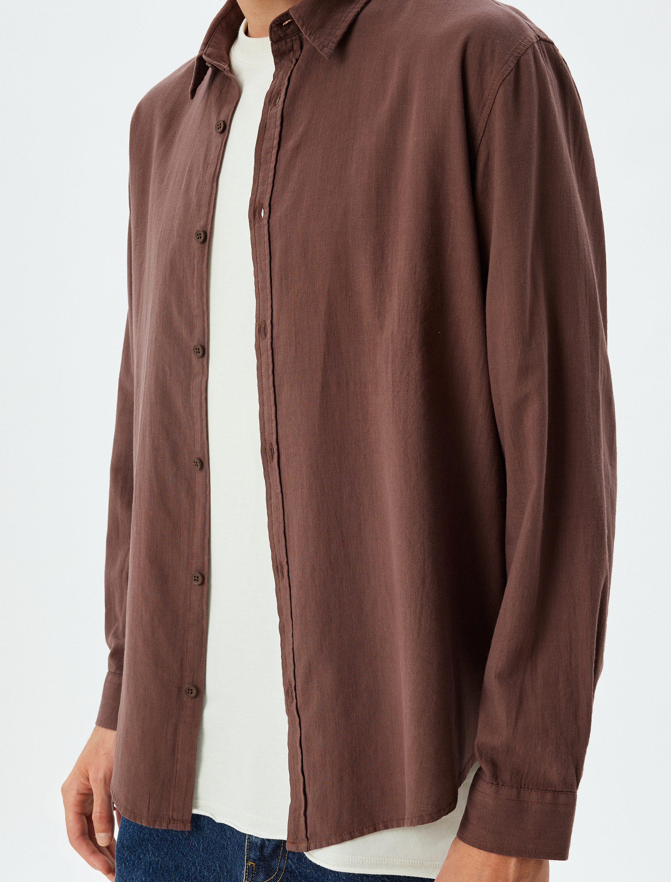   Basic Gömlek Uzun Kollu Düğmeli Pamuklu Regular Fit