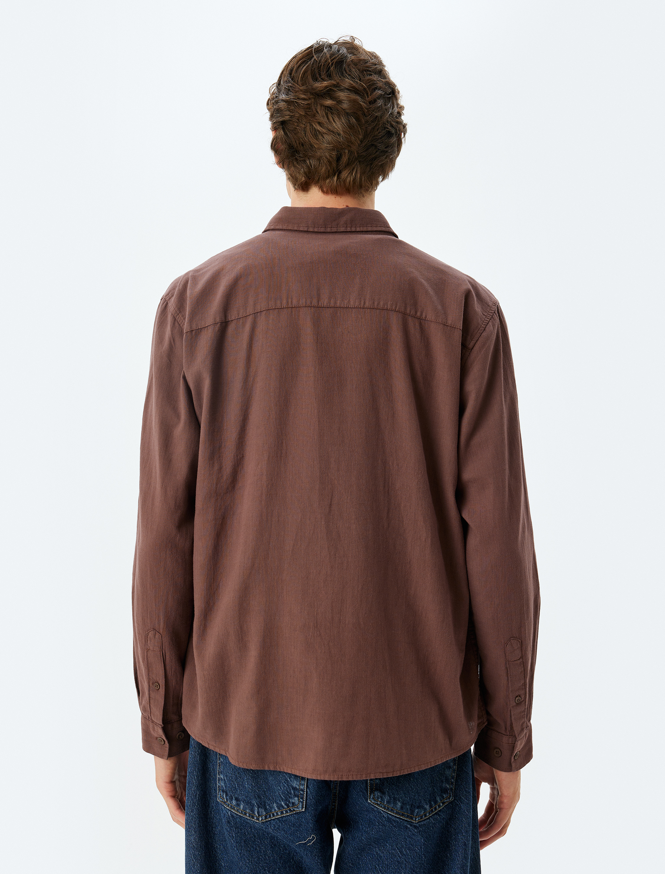   Basic Gömlek Uzun Kollu Düğmeli Pamuklu Regular Fit