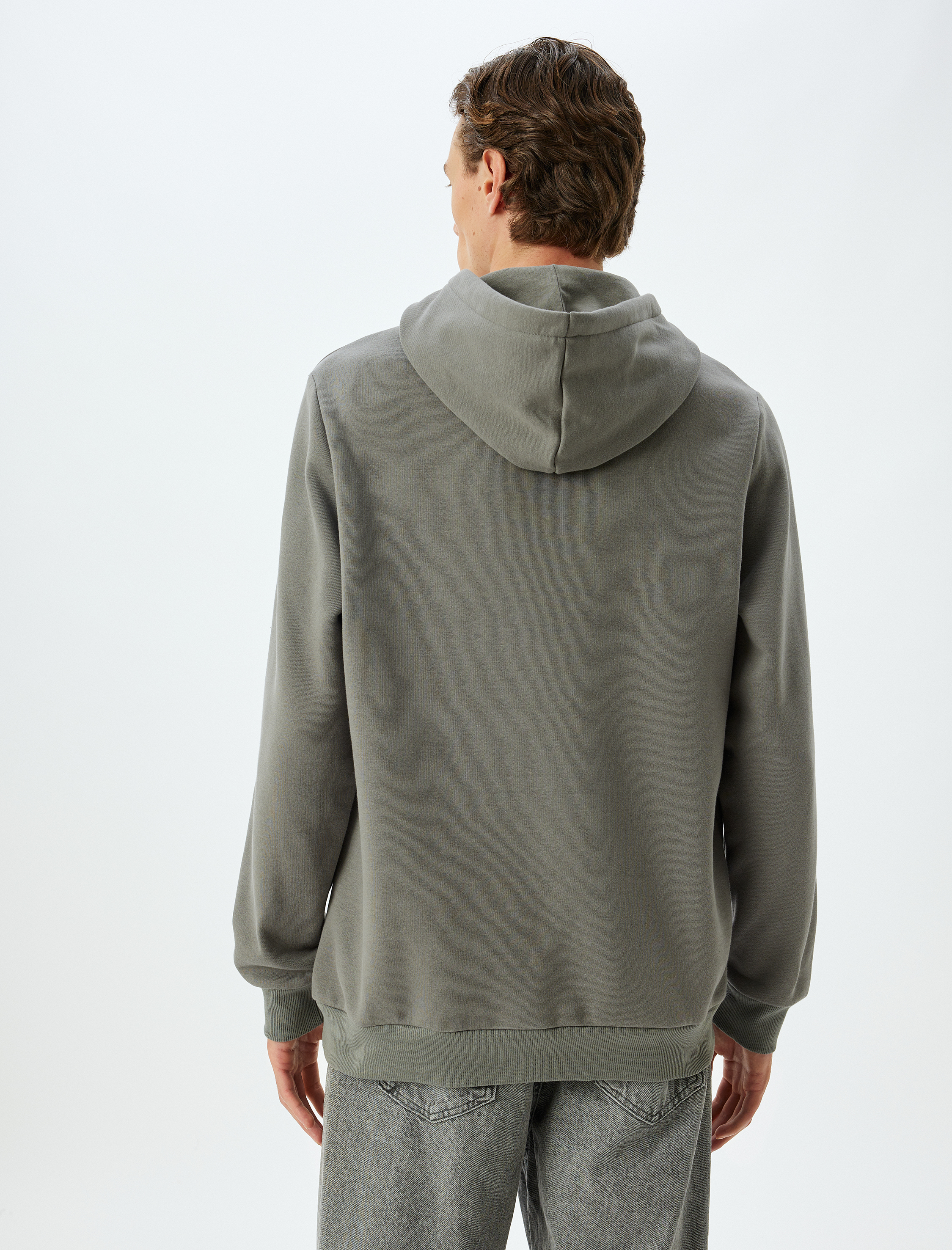   Şardonlu Pamuk Karışımlı Basic Kapşonlu Sweatshirt