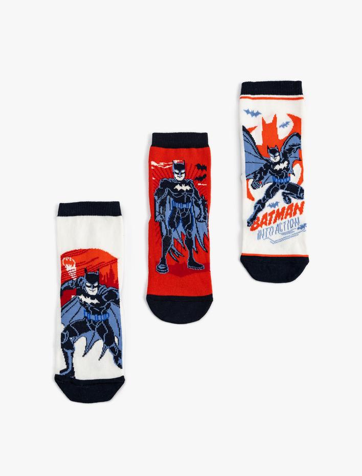 Erkek Çocuk Soket Çorap Seti 3'lü Batman Lisanslı