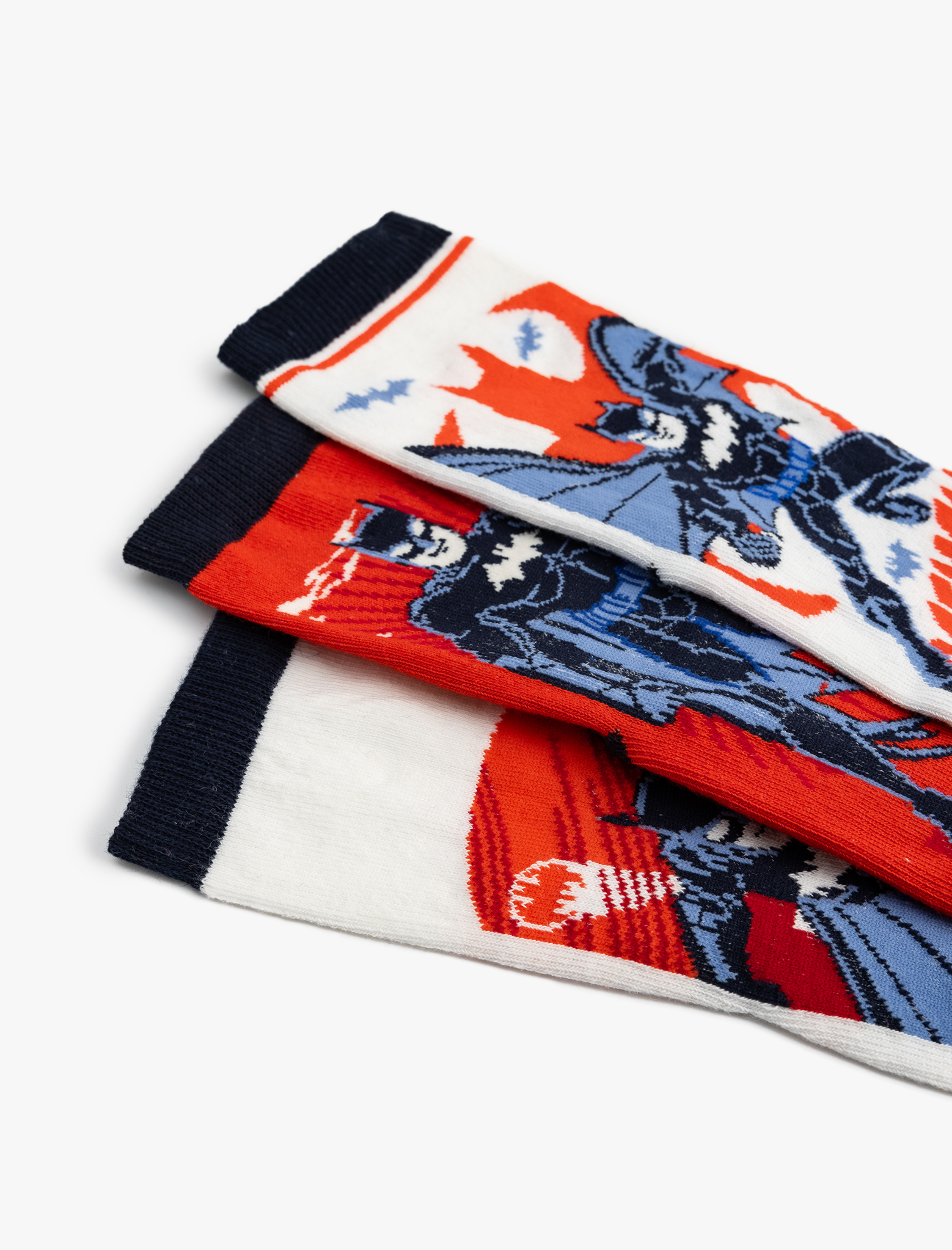 Erkek Çocuk Soket Çorap Seti 3'lü Batman Lisanslı