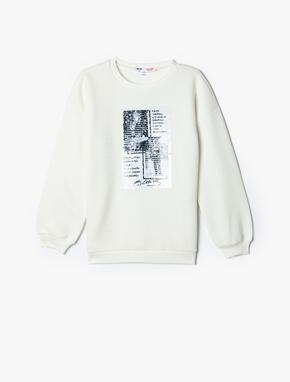 Sweatshirt Atatürk Baskılı Pullu Payetli Uzun Kollu