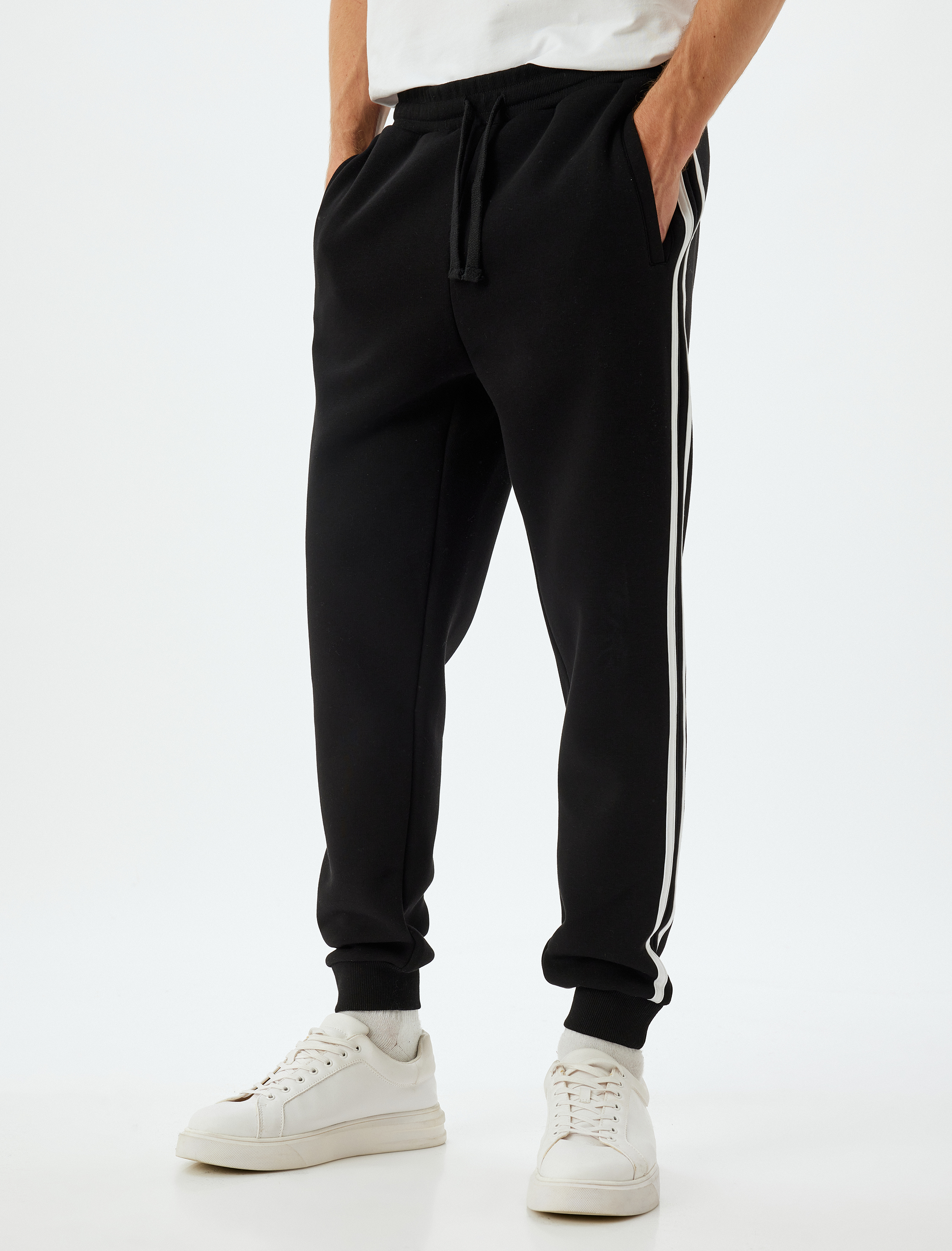   Kışlık Eşofman Altı Beli Bağcıklı Şardonlu Cep Detaylı Pamuk Karışımlı Biyeli