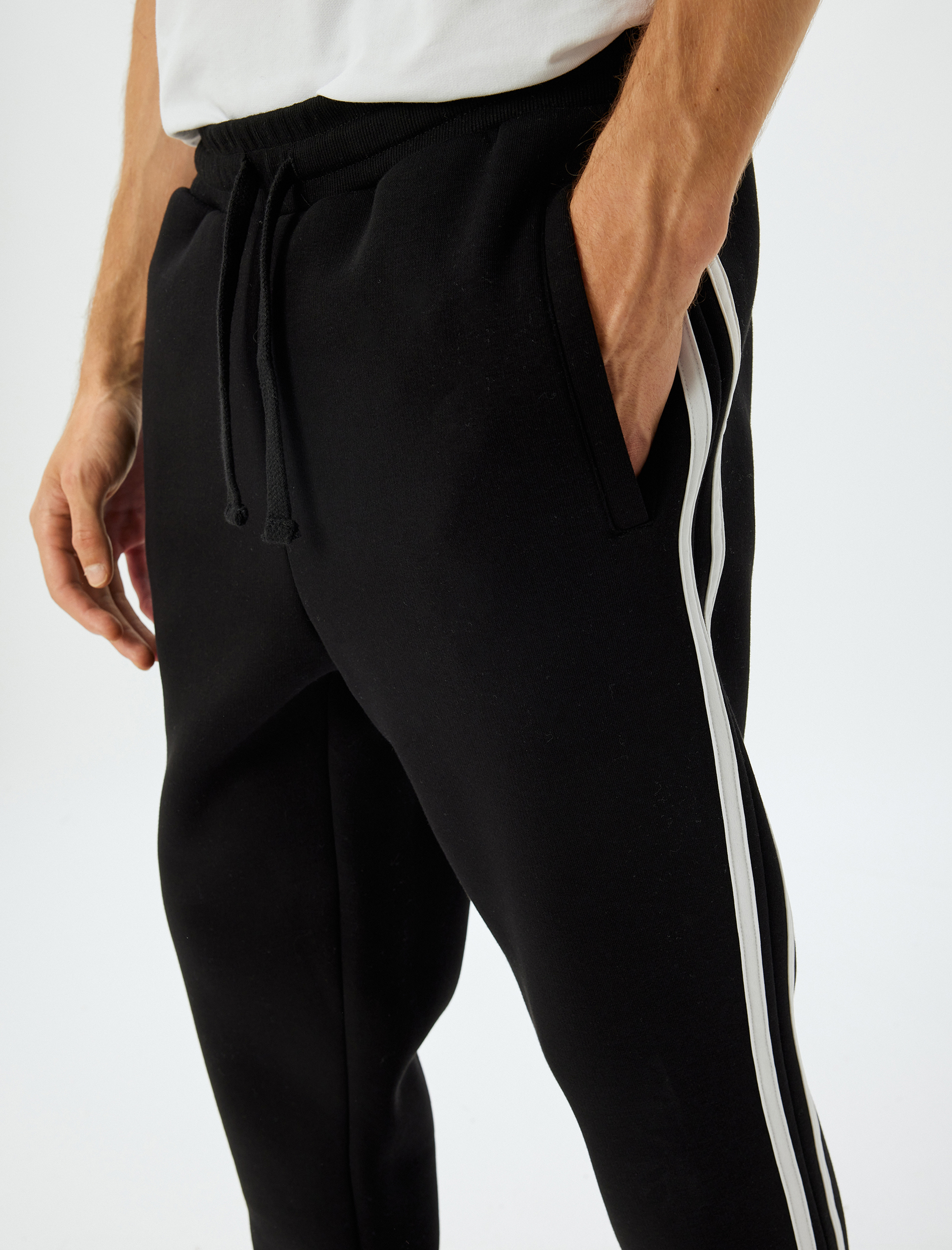   Kışlık Eşofman Altı Beli Bağcıklı Şardonlu Cep Detaylı Pamuk Karışımlı Biyeli