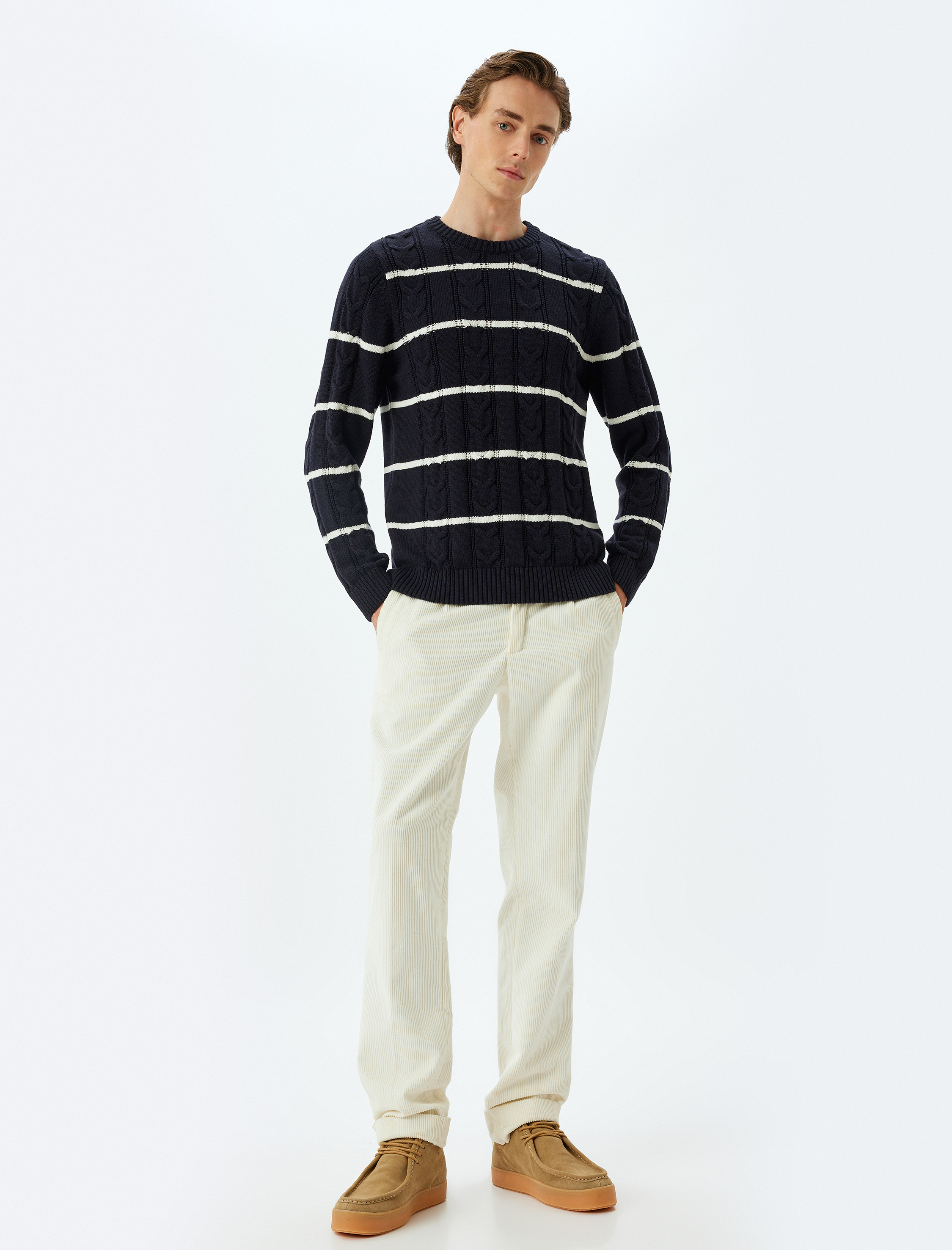   Kışlık Triko Kazak Dokulu Bisiklet Yaka Pamuk Karışımlı