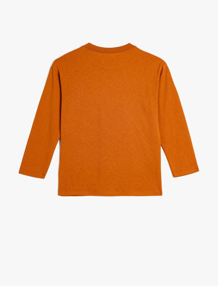 Erkek Çocuk Pamuklu Uzun Kollu Bisiklet Yaka Oversize Basic Tişört