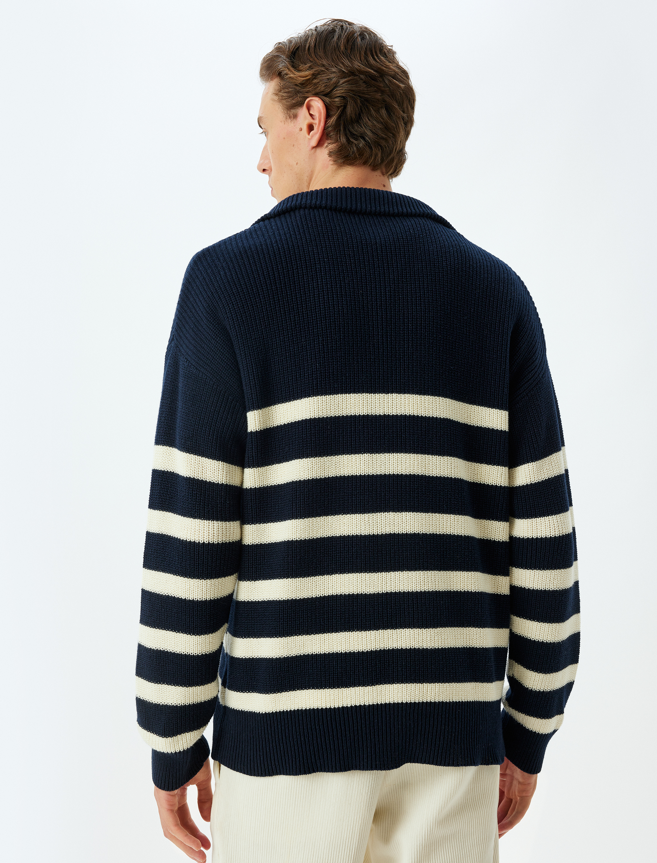   Kışlık Triko Kazak Fermuarlı Yaka Pamuklu