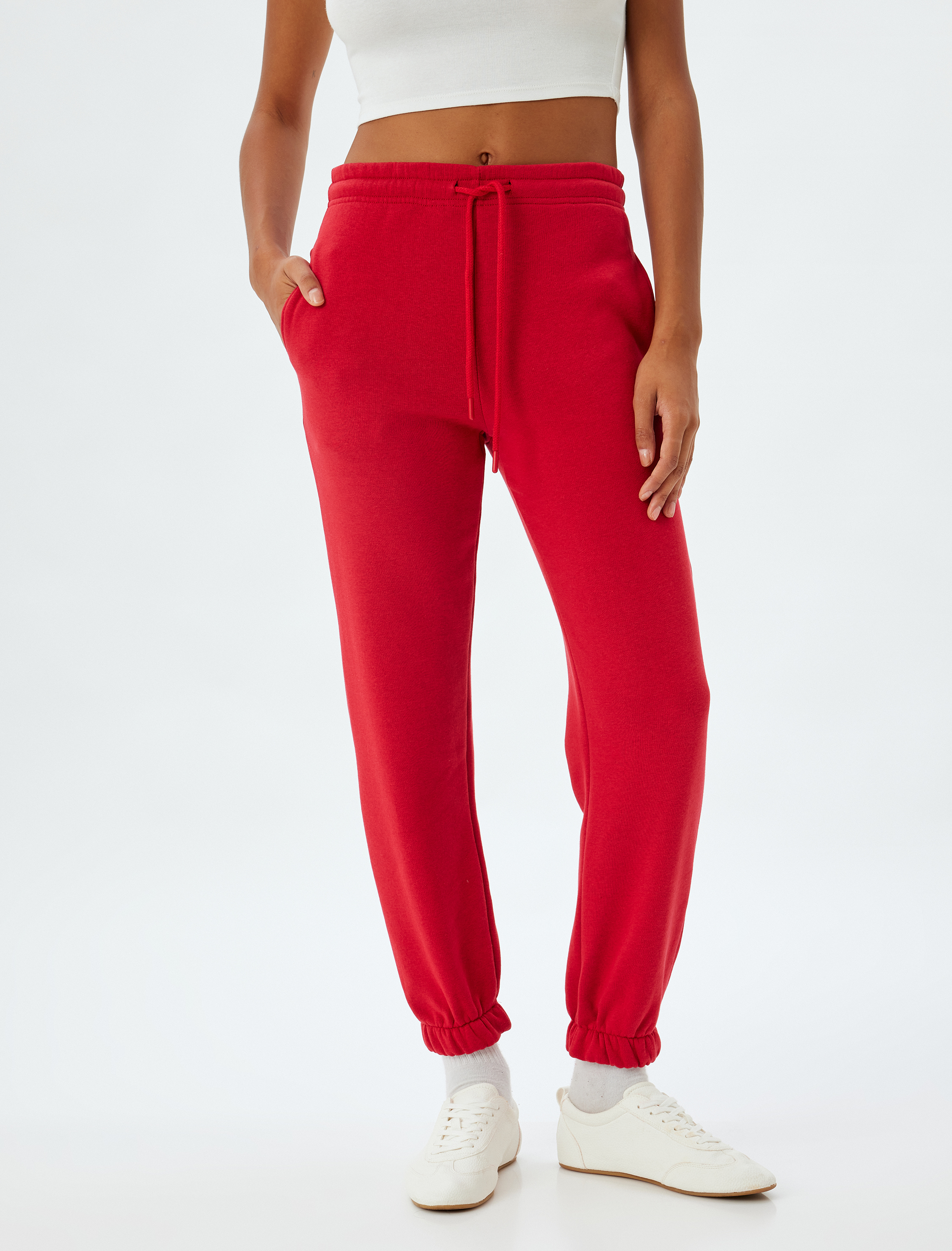   Şardonlu Jogger Eşofman Altı Beli Bağlamalı Cepli