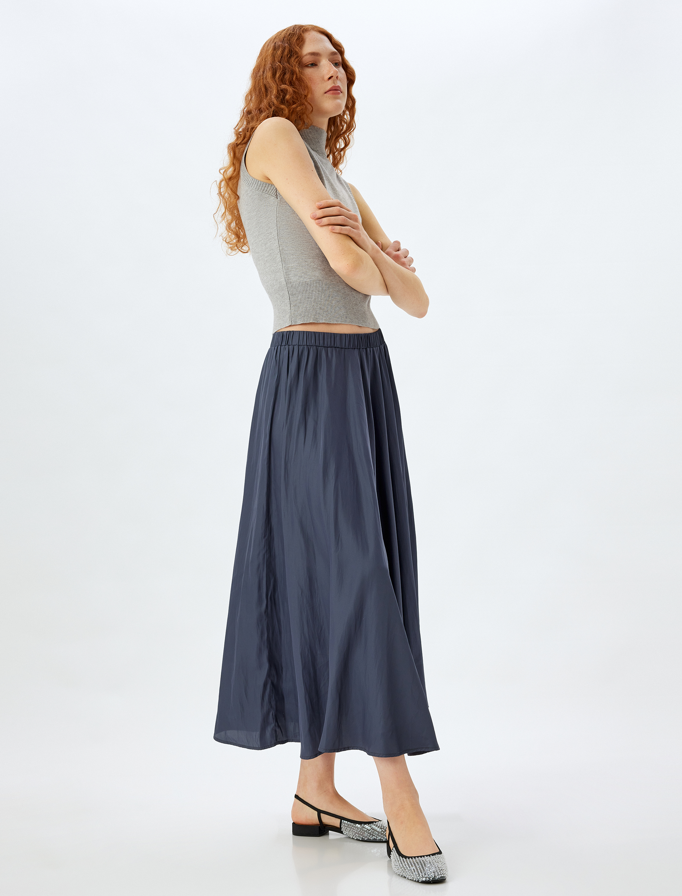   Uzun Kloş Etek Bol Kalıp Standart Bel