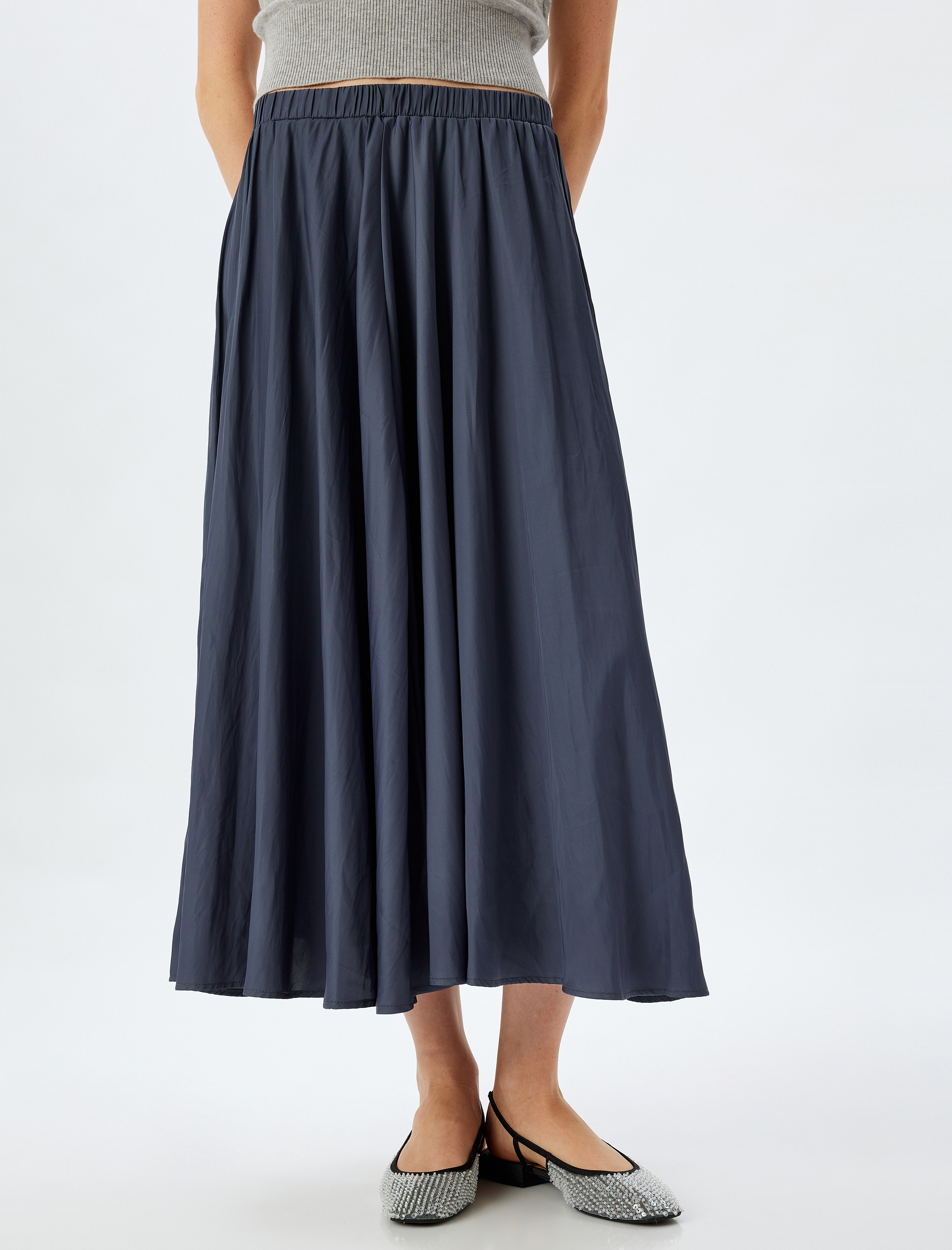   Uzun Kloş Etek Bol Kalıp Standart Bel