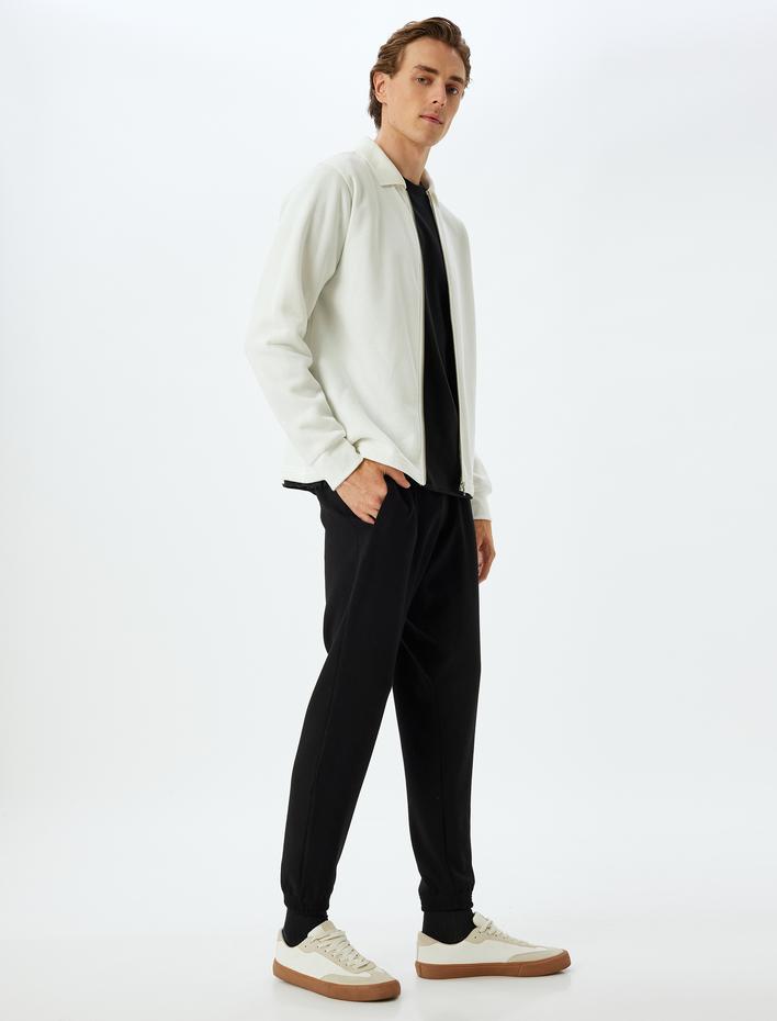  Eşofman Altı Beli Bağcıklı Cep Detaylı Viskon Karışımlı