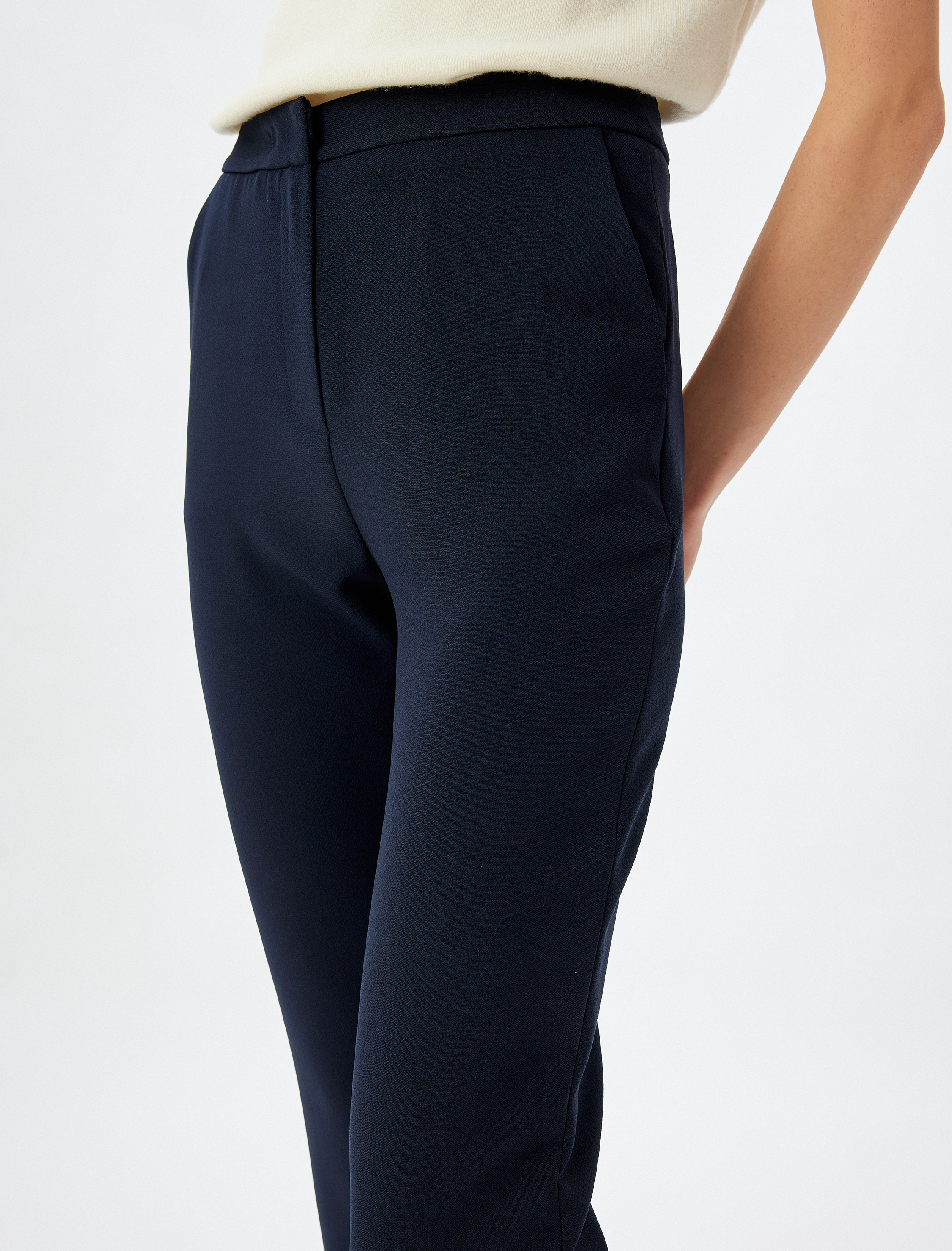   Cigarette Kumaş Pantolon Cepli Kısa Paça