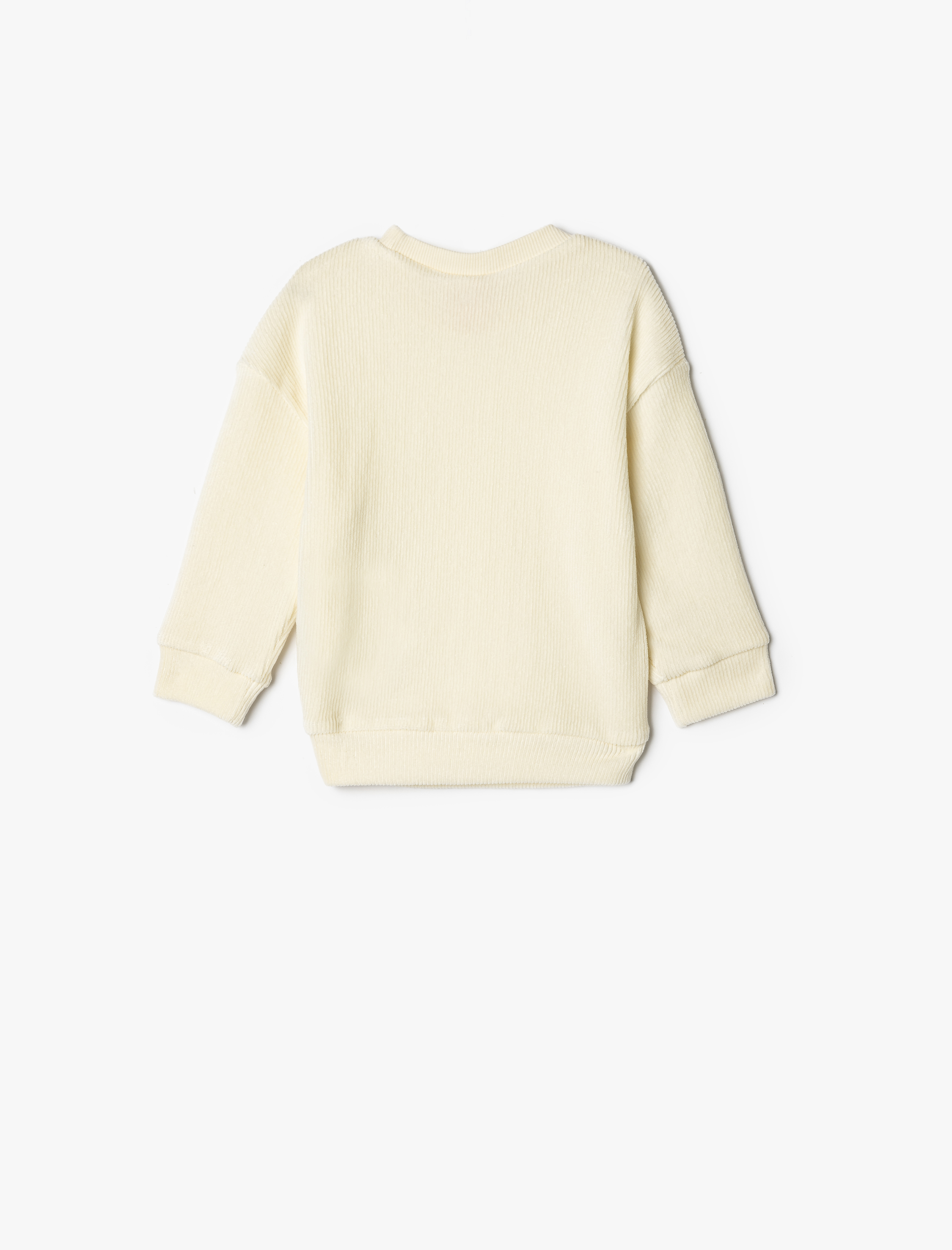  Erkek Bebek Basic Sweatshirt Bisiklet Yaka Ribanalı Uzun Kollu Bisiklet Yaka